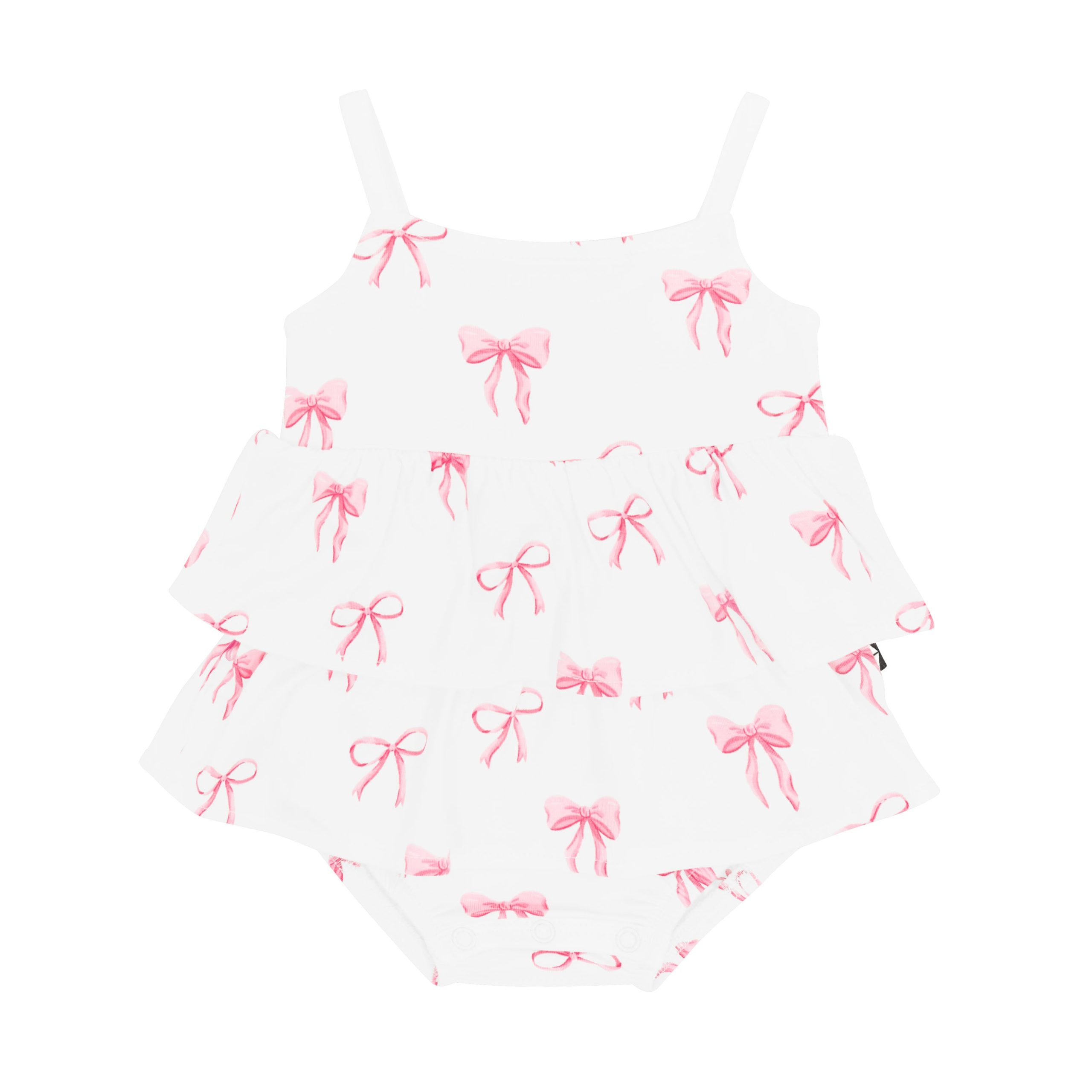 Spaghetti Strap Ruffle Romper in Bow - Image 2