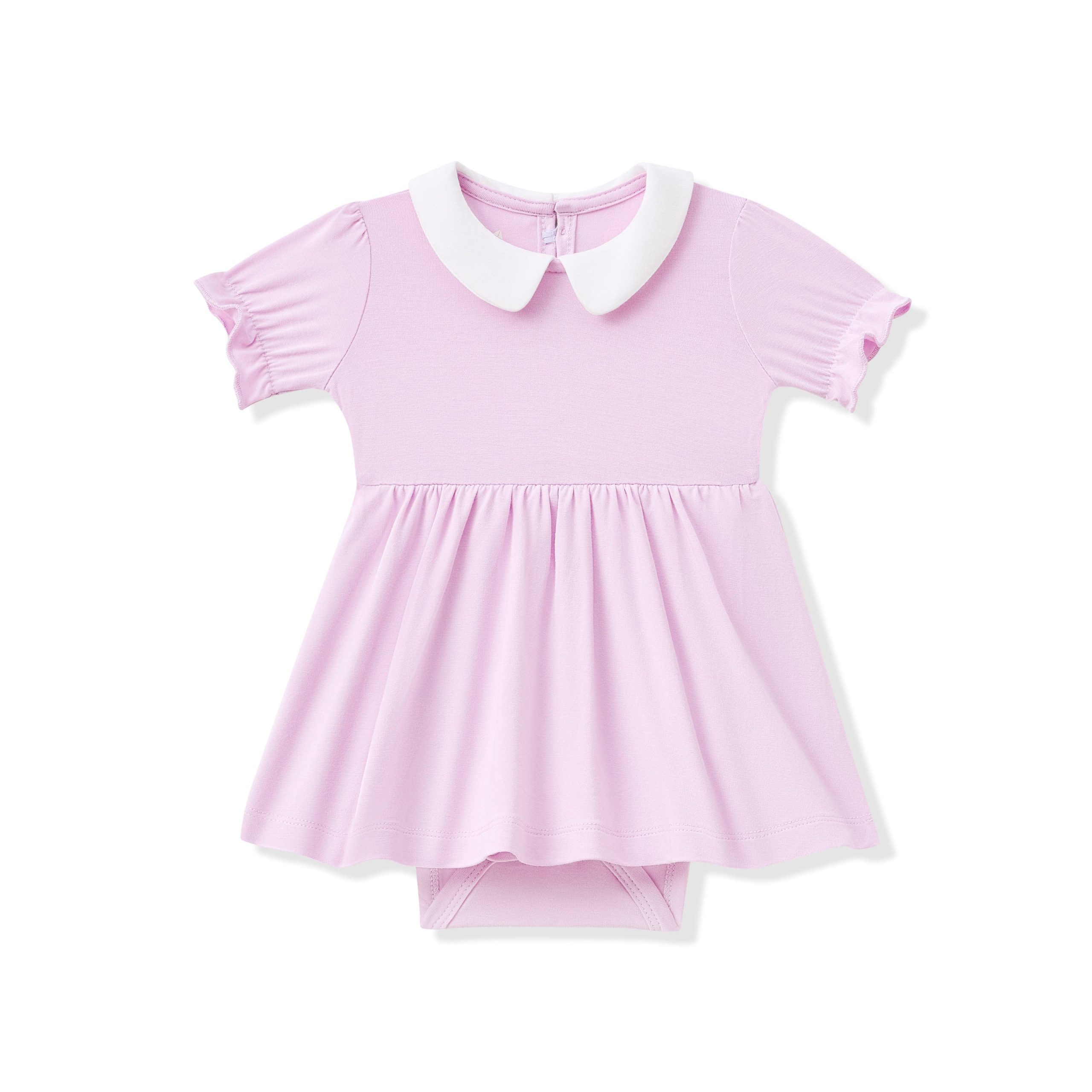 Peter Pan Collar Bodysuit Dress in Thistle