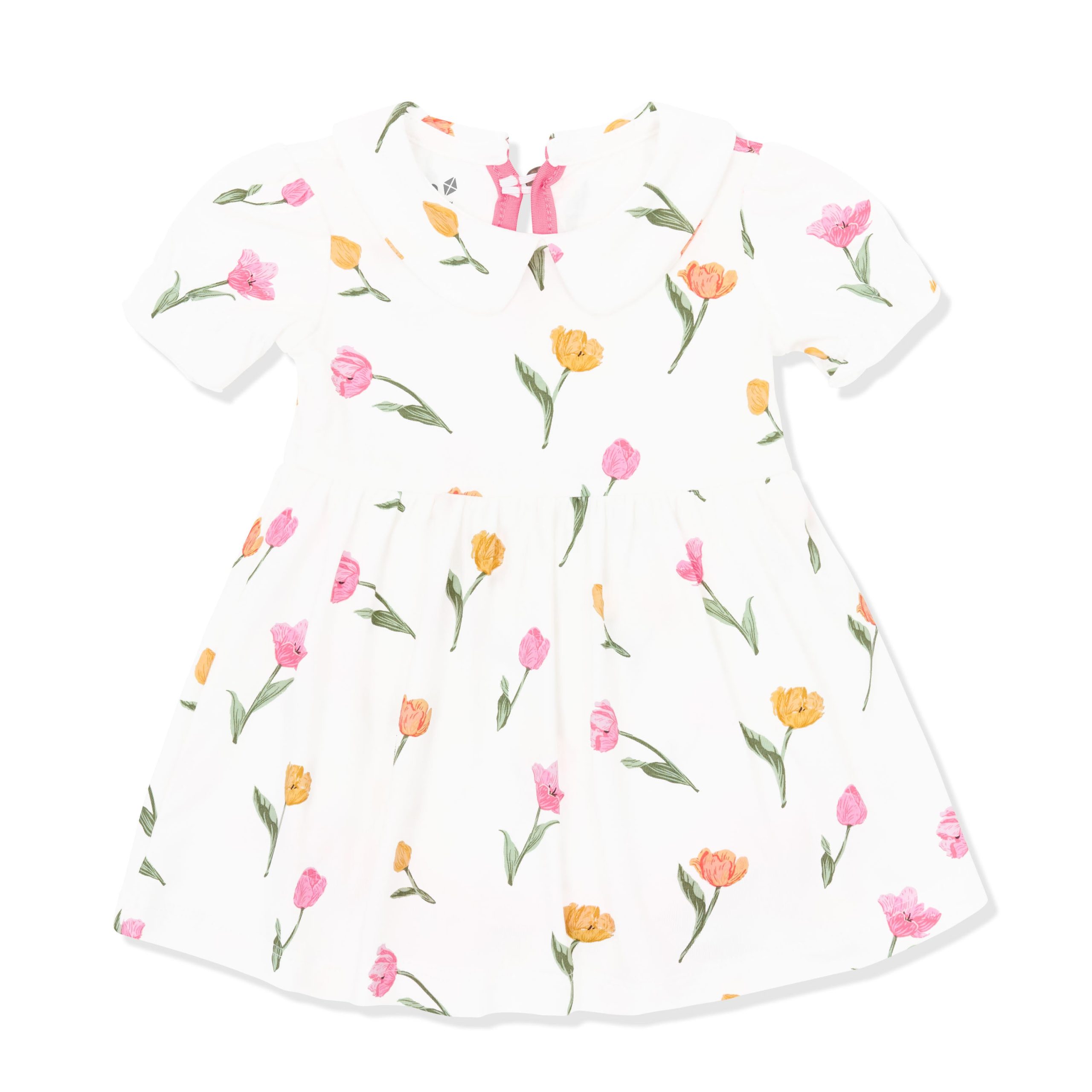 Peter Pan Collar Bodysuit Dress in Tulip - Image 2