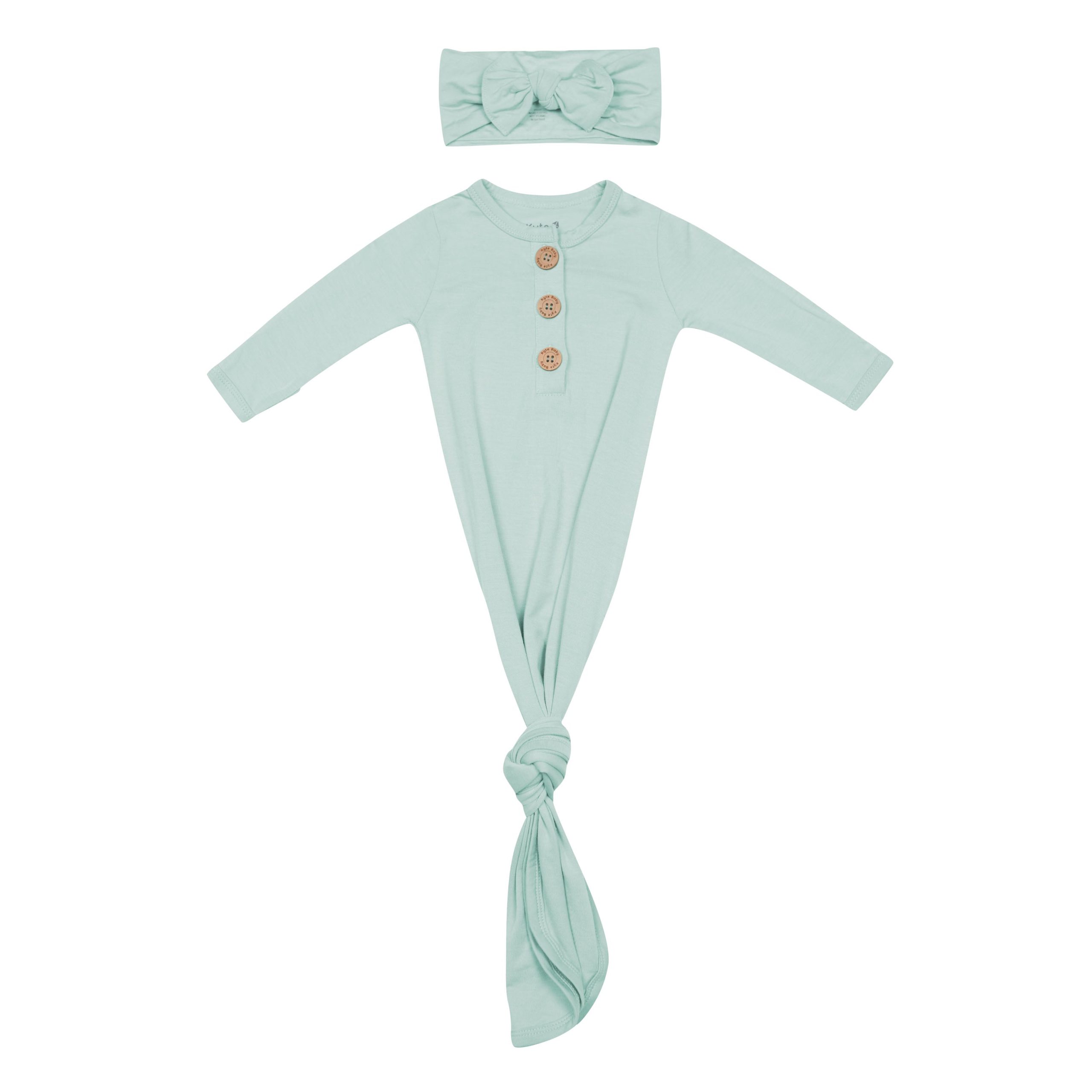 Knotted Gown with Bow Set in Sage - Image 2