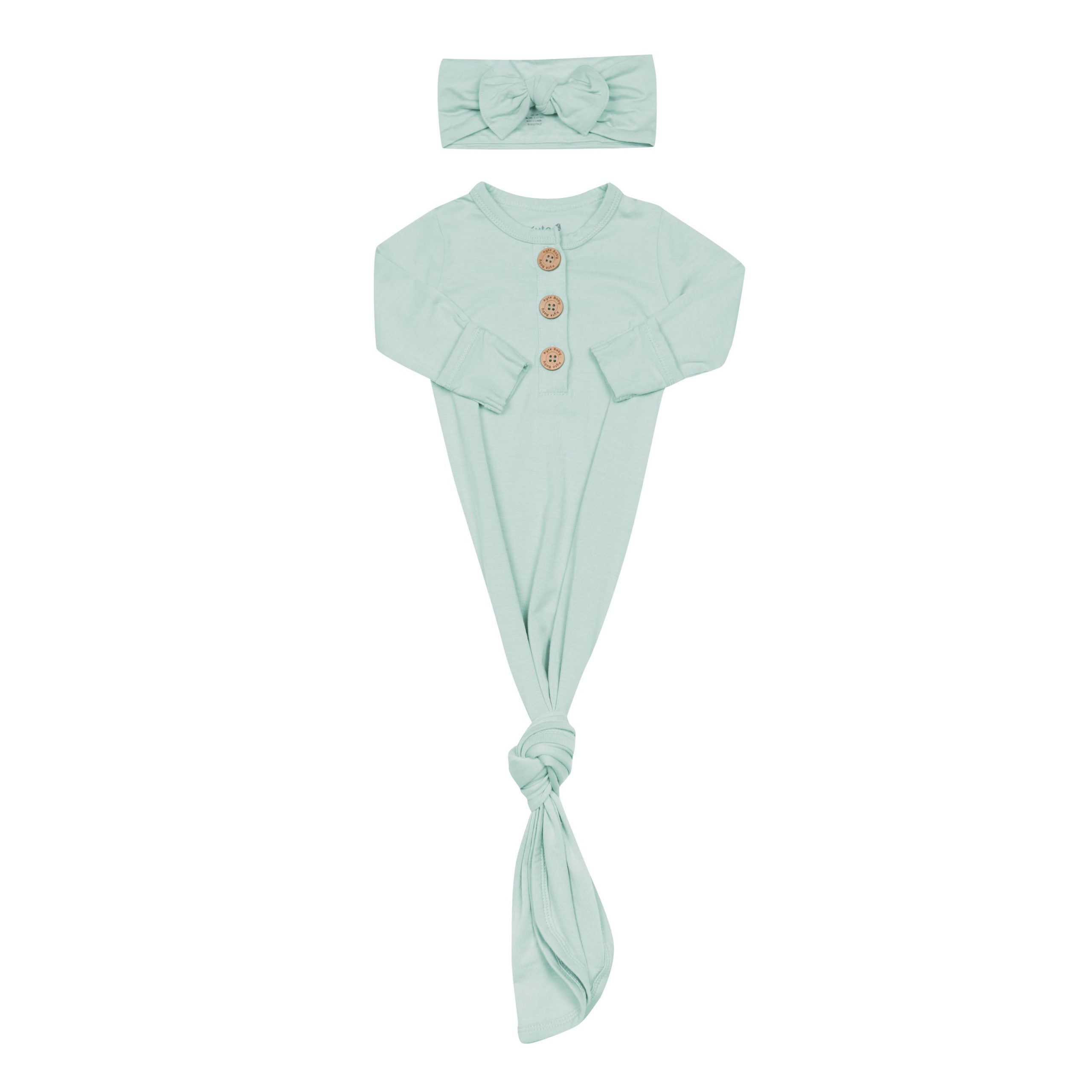Knotted Gown with Bow Set in Sage - Image 3