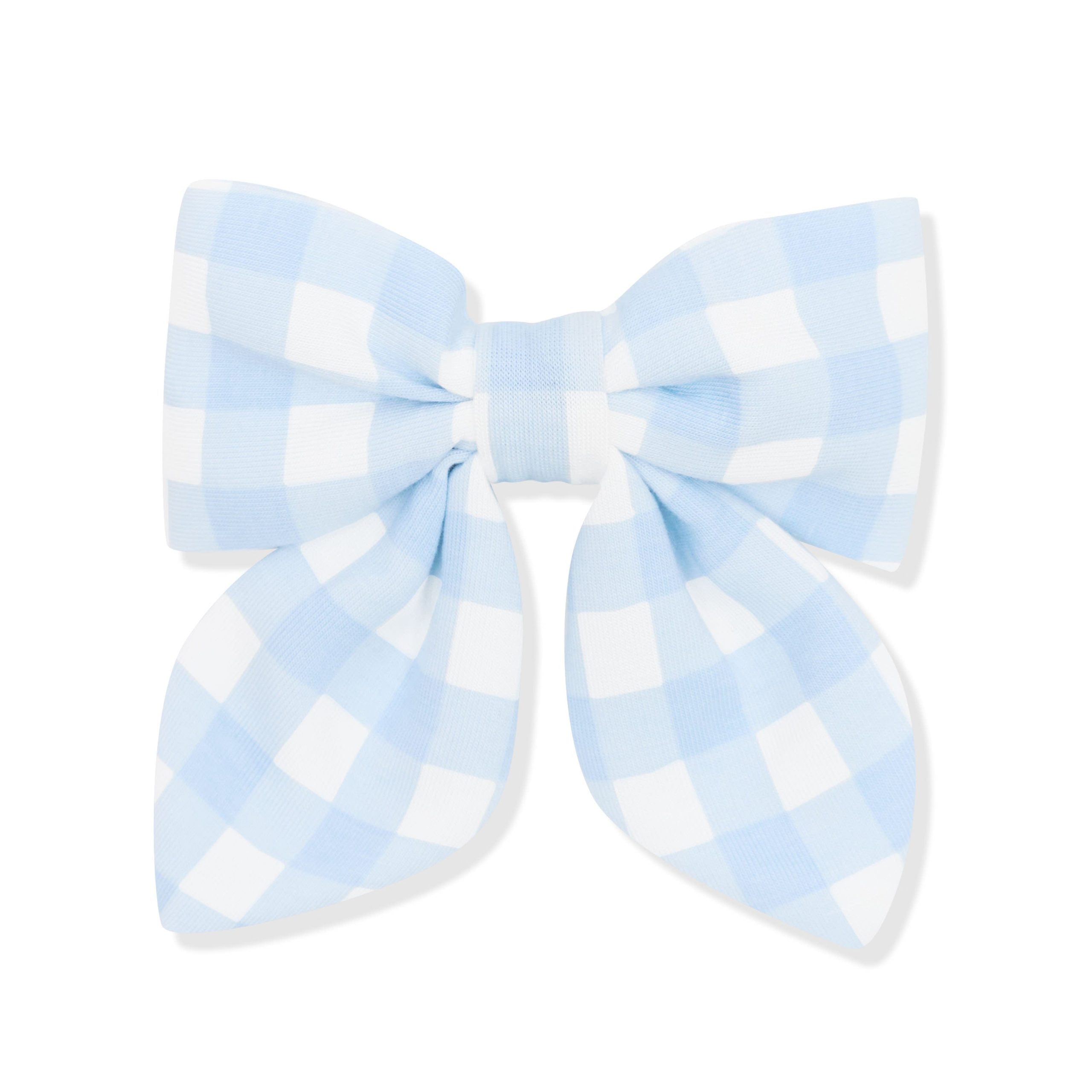 Medium Alligator Clip Bow in Gingham Breeze - Image 2