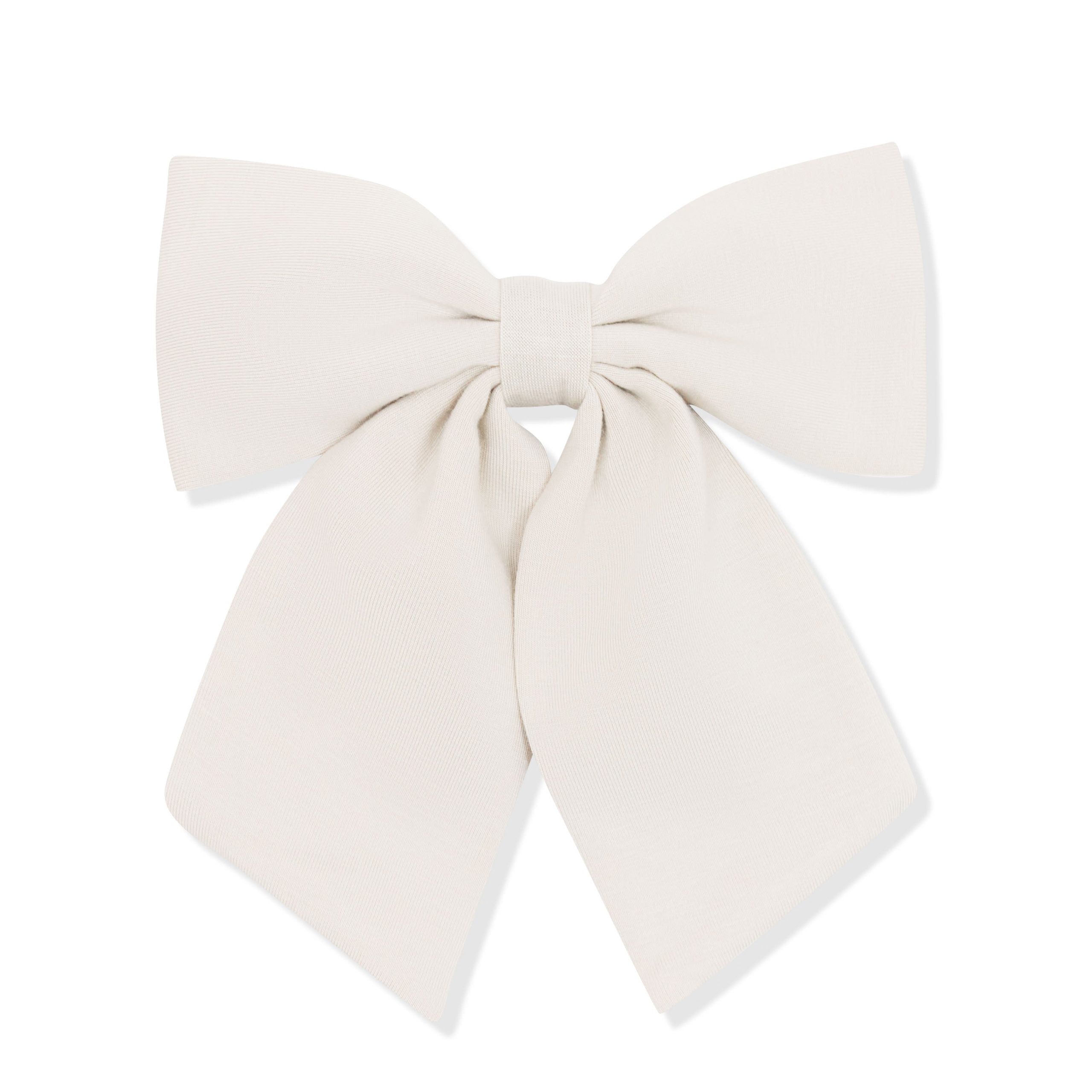 Large Alligator Clip Bow in Oat