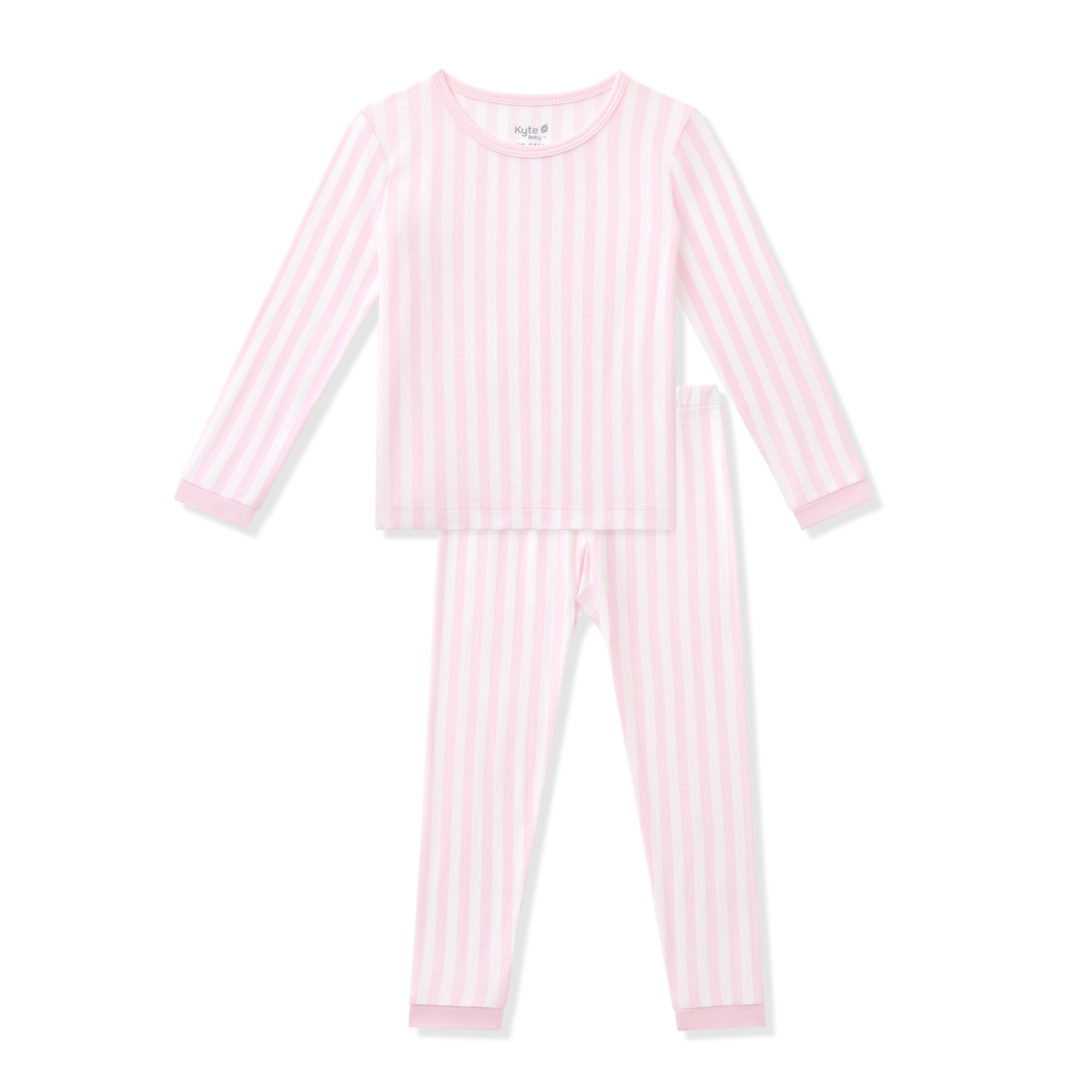 Long Sleeve Pajamas in Small Sakura Stripe - Image 2