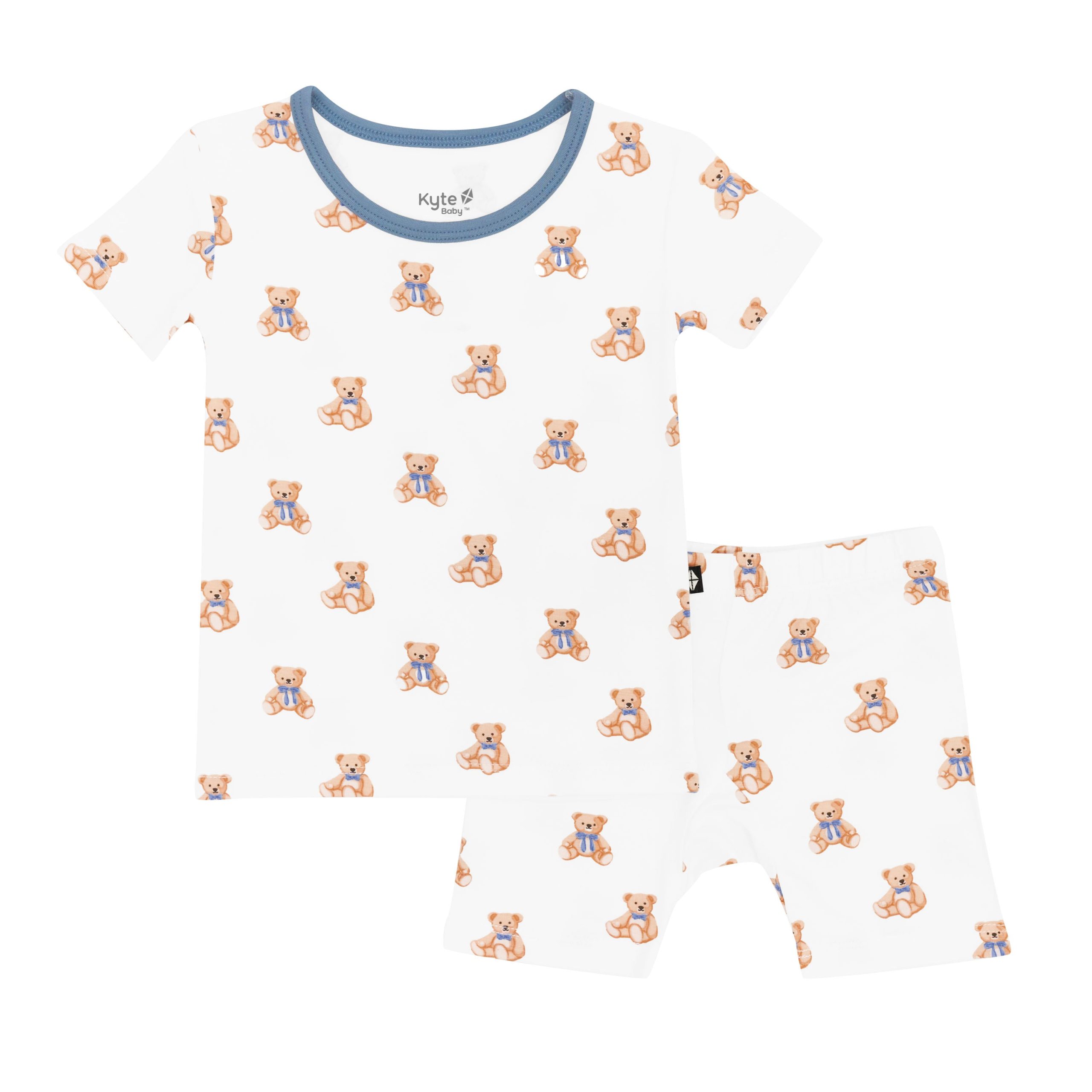 Short Sleeve Pajamas in Teddy Bear - Image 2