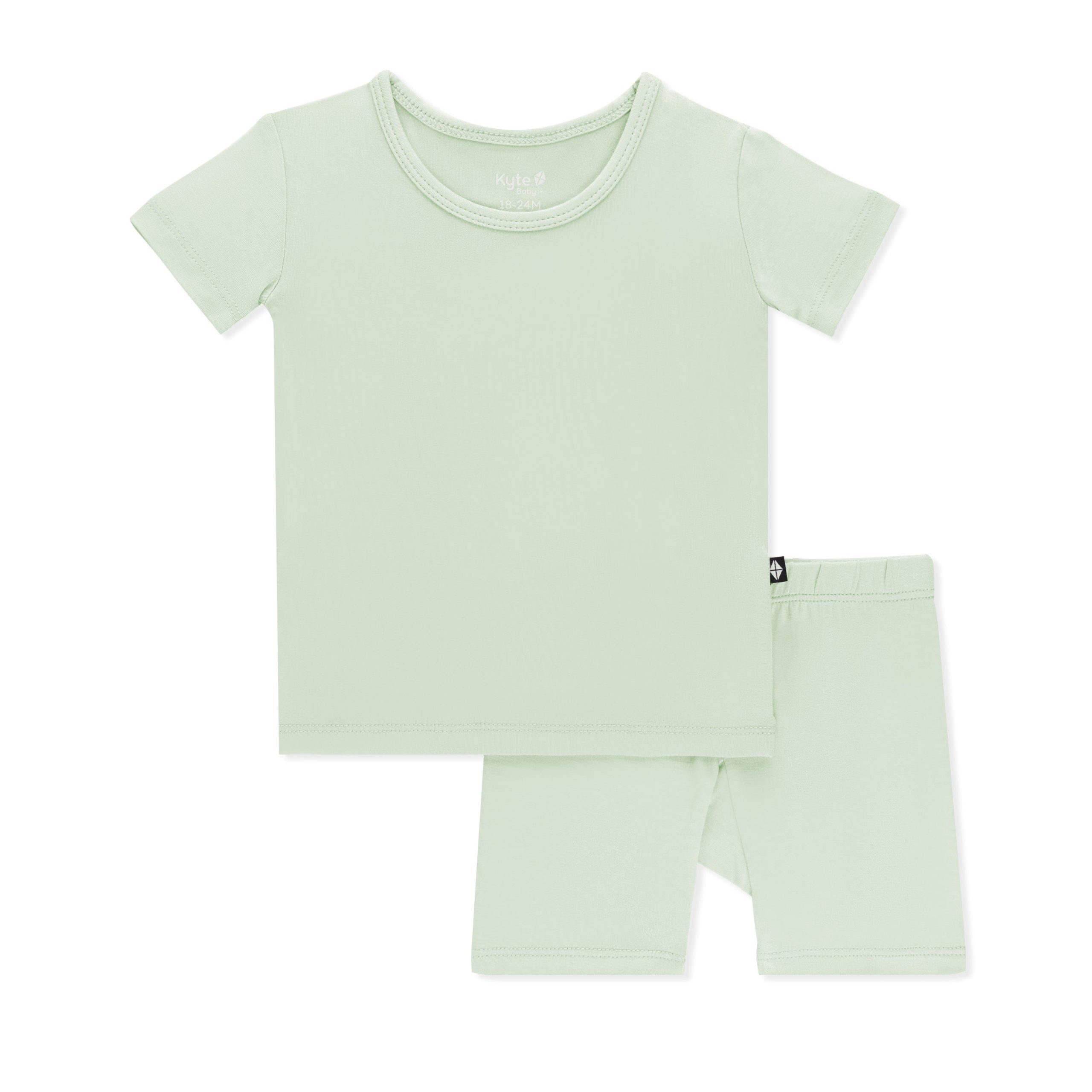 Short Sleeve Pajamas in Basil - Image 2