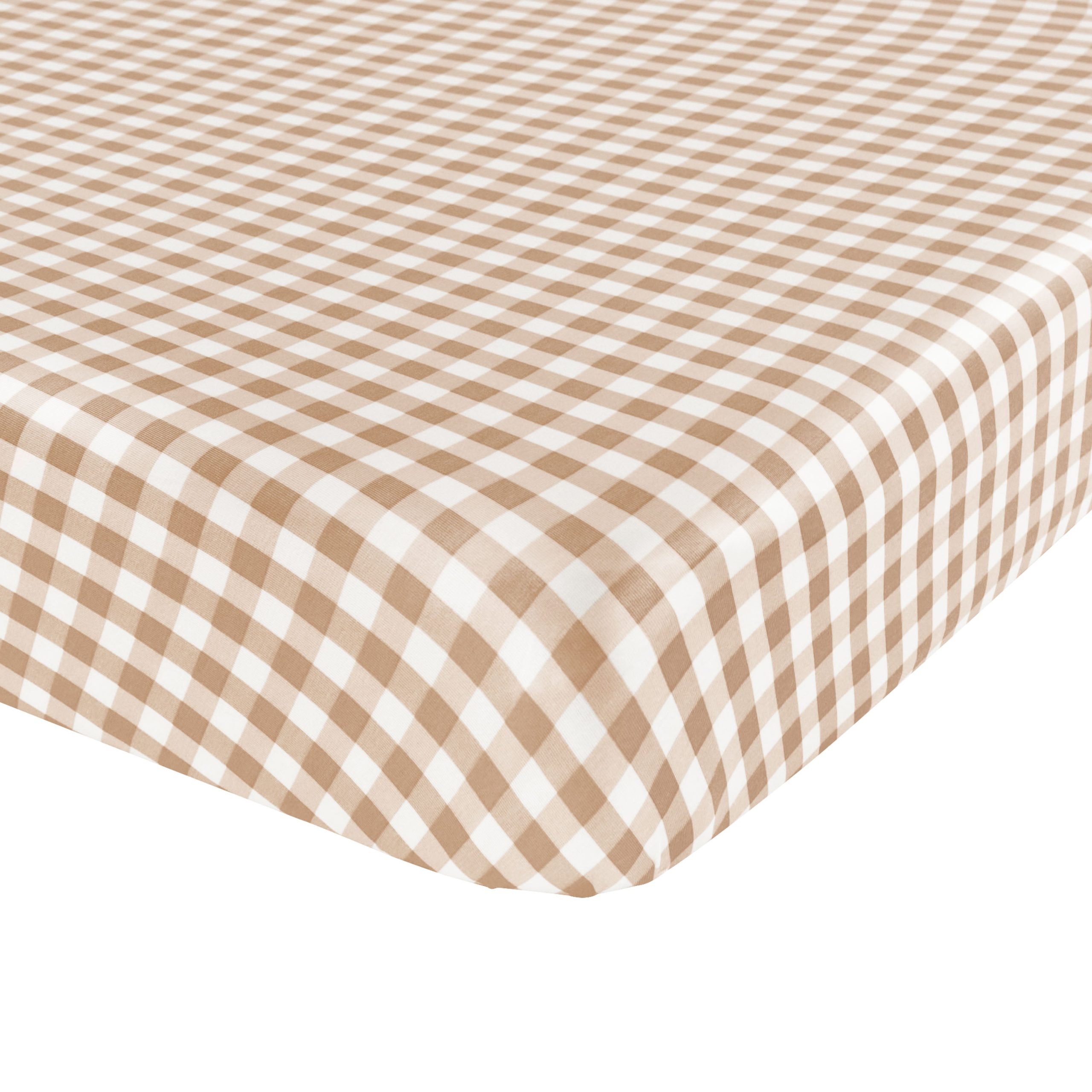 Crib Sheet in Gingham Bisque
