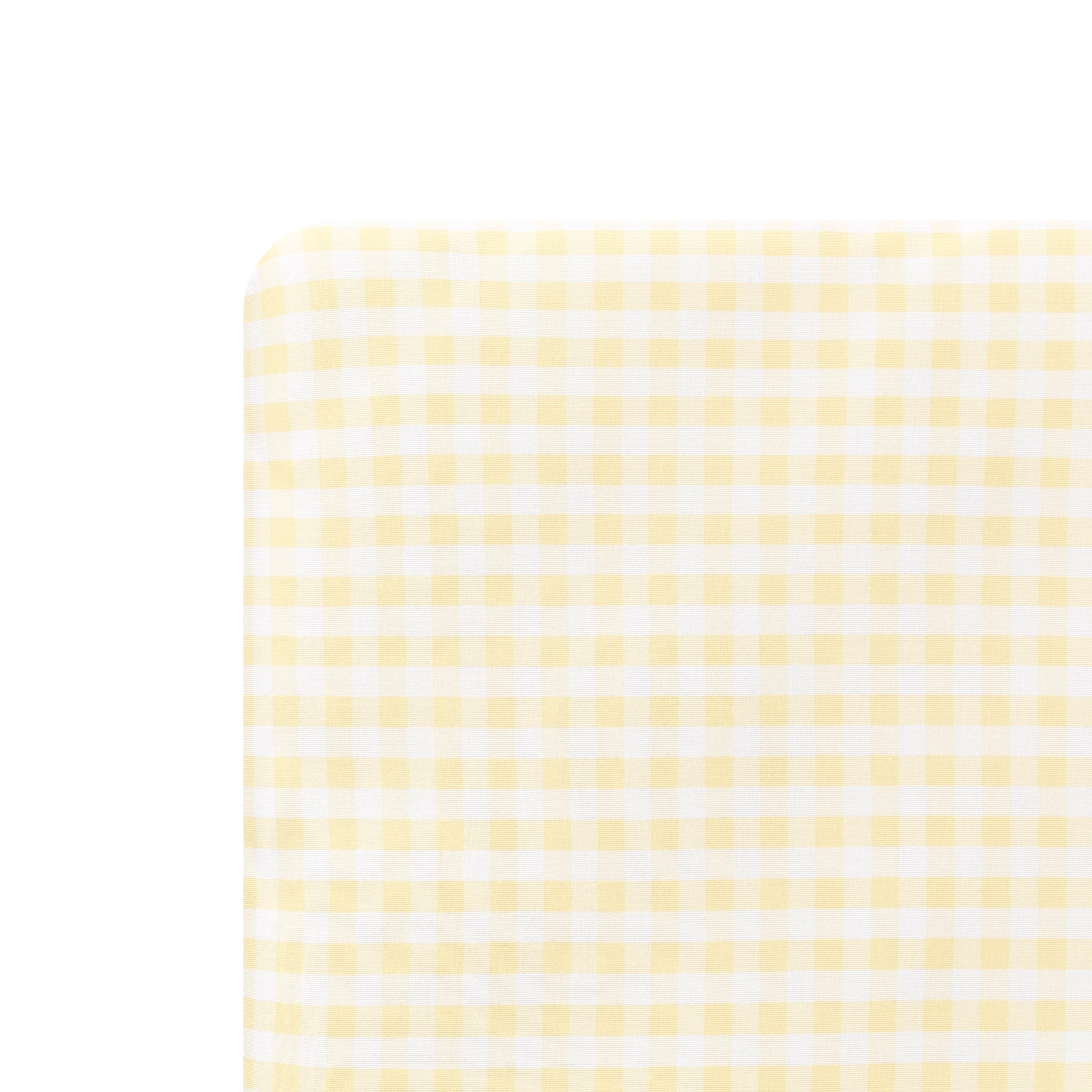 Crib Sheet in Gingham Chamomile - Image 2