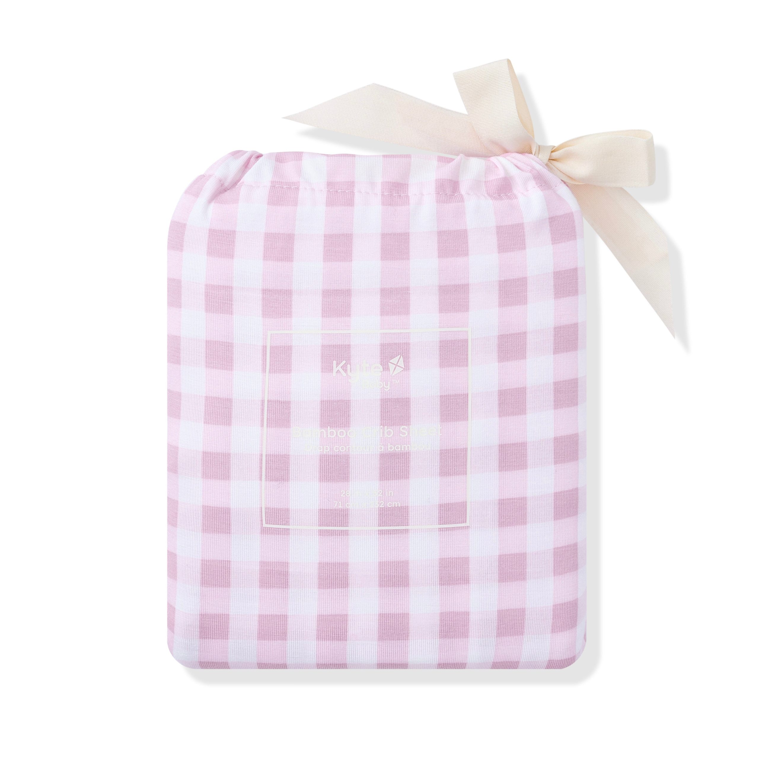 Crib Sheet in Gingham Thistle - Image 3