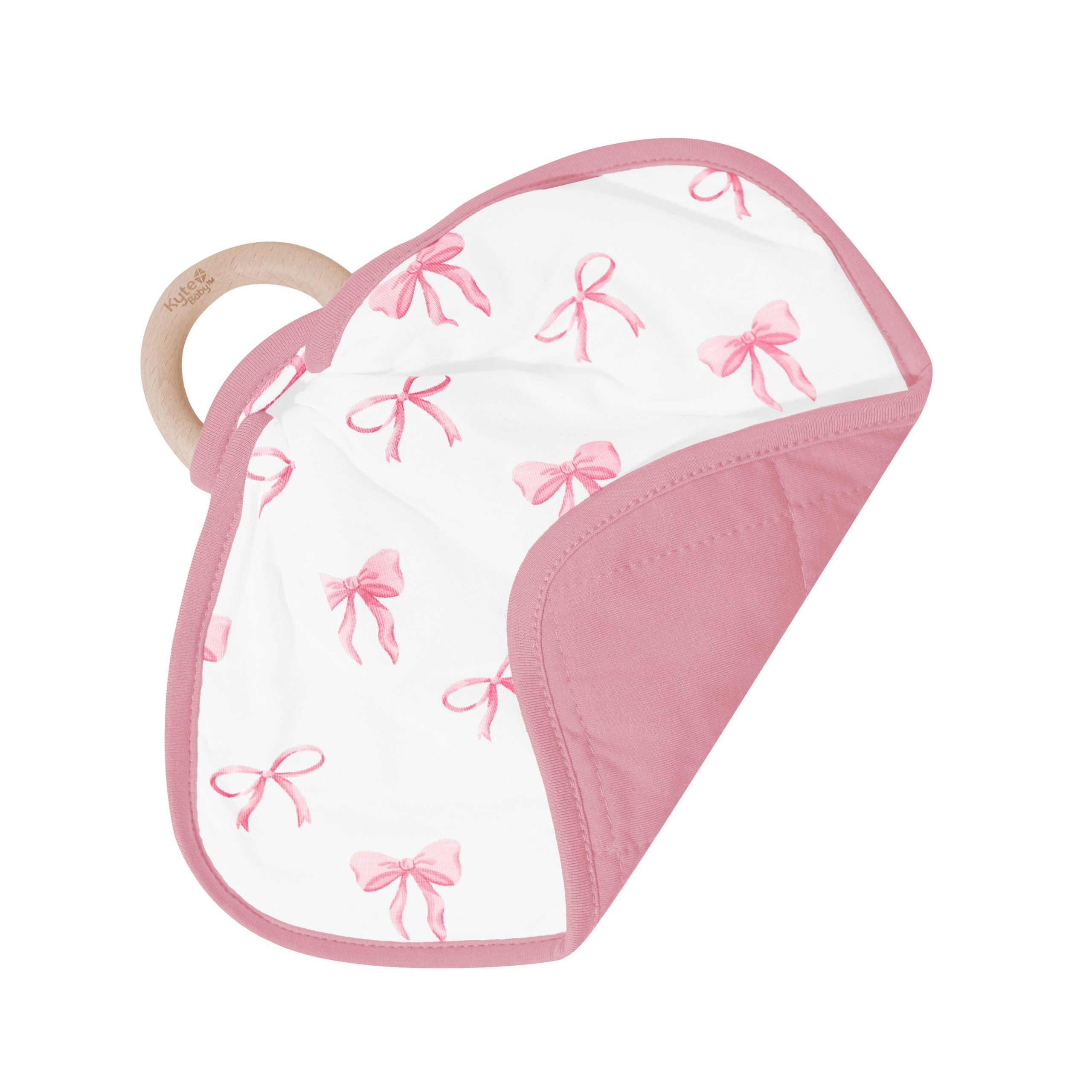 Lovey in Bow with Removable Wooden Teething Ring - Image 5