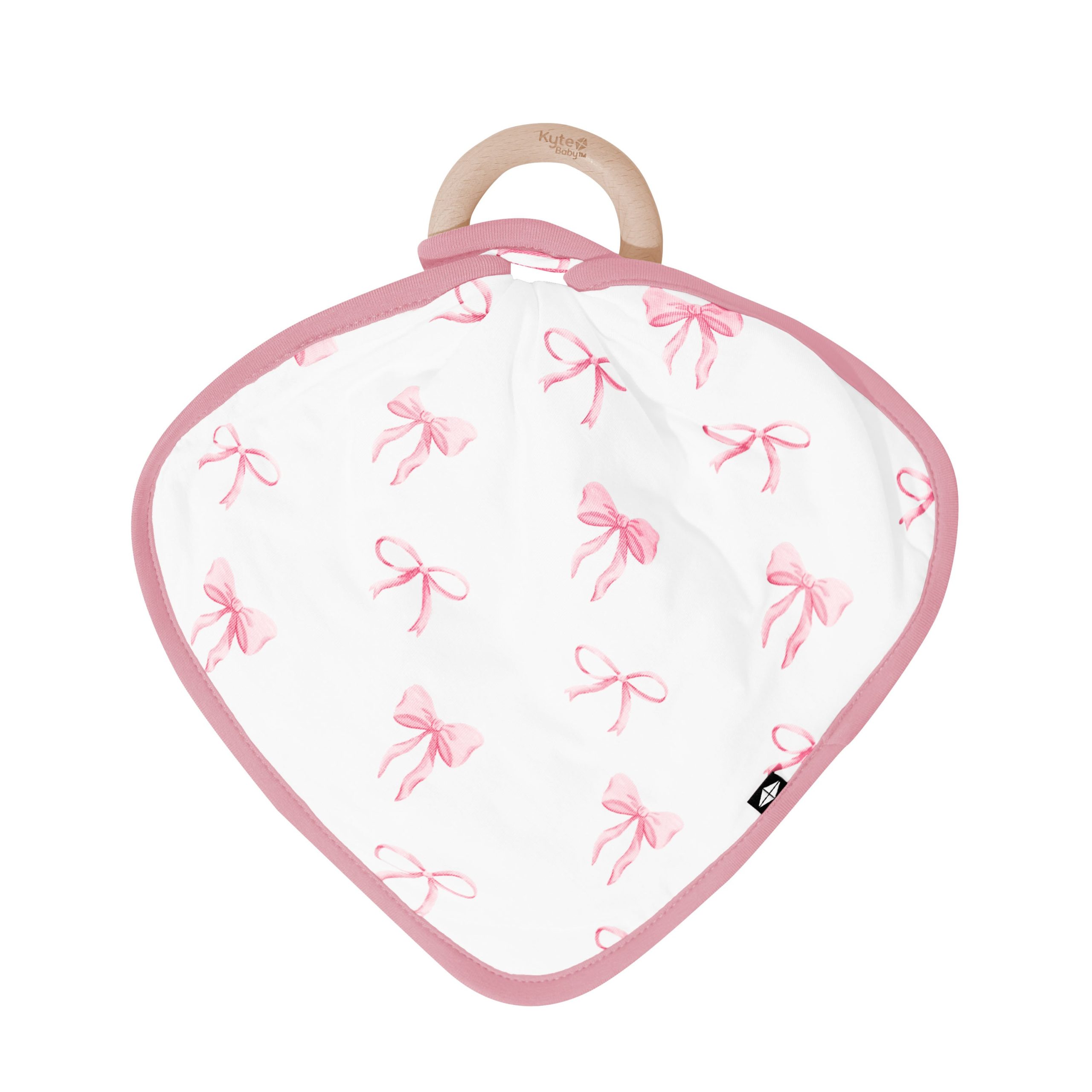 Lovey in Bow with Removable Wooden Teething Ring - Image 2