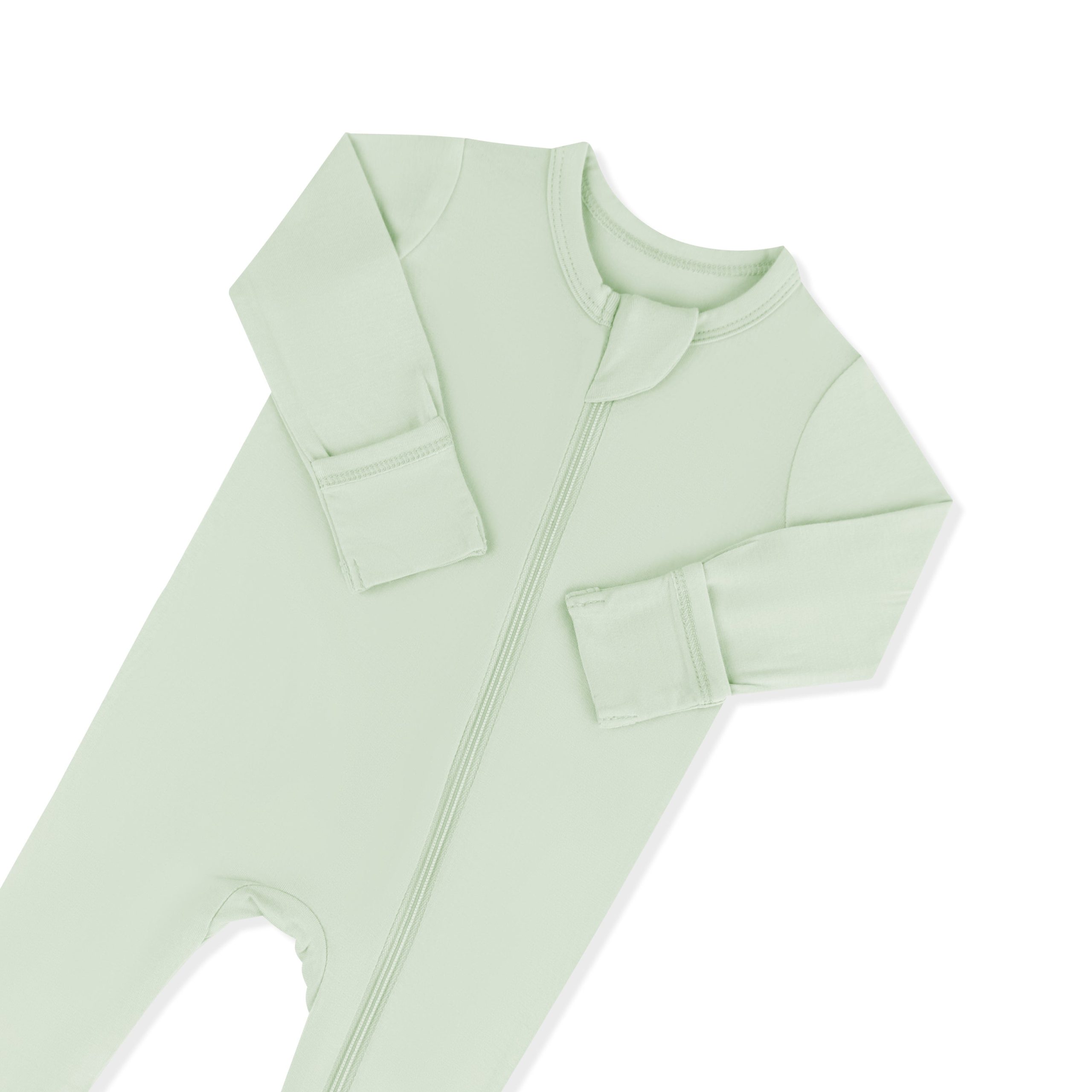 Zippered Footie in Basil - Image 5