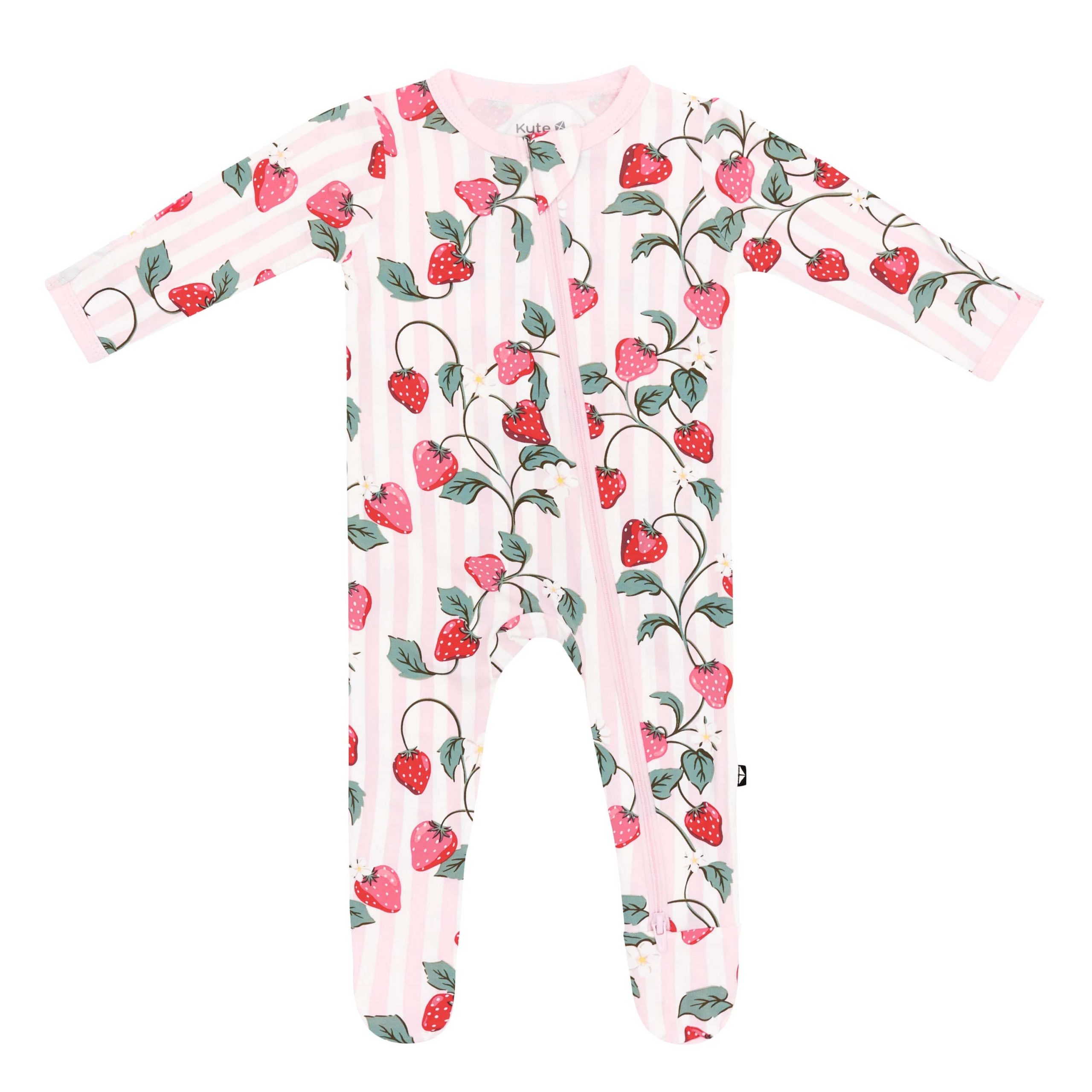 Zippered Footie in Strawberry Fields - Image 2
