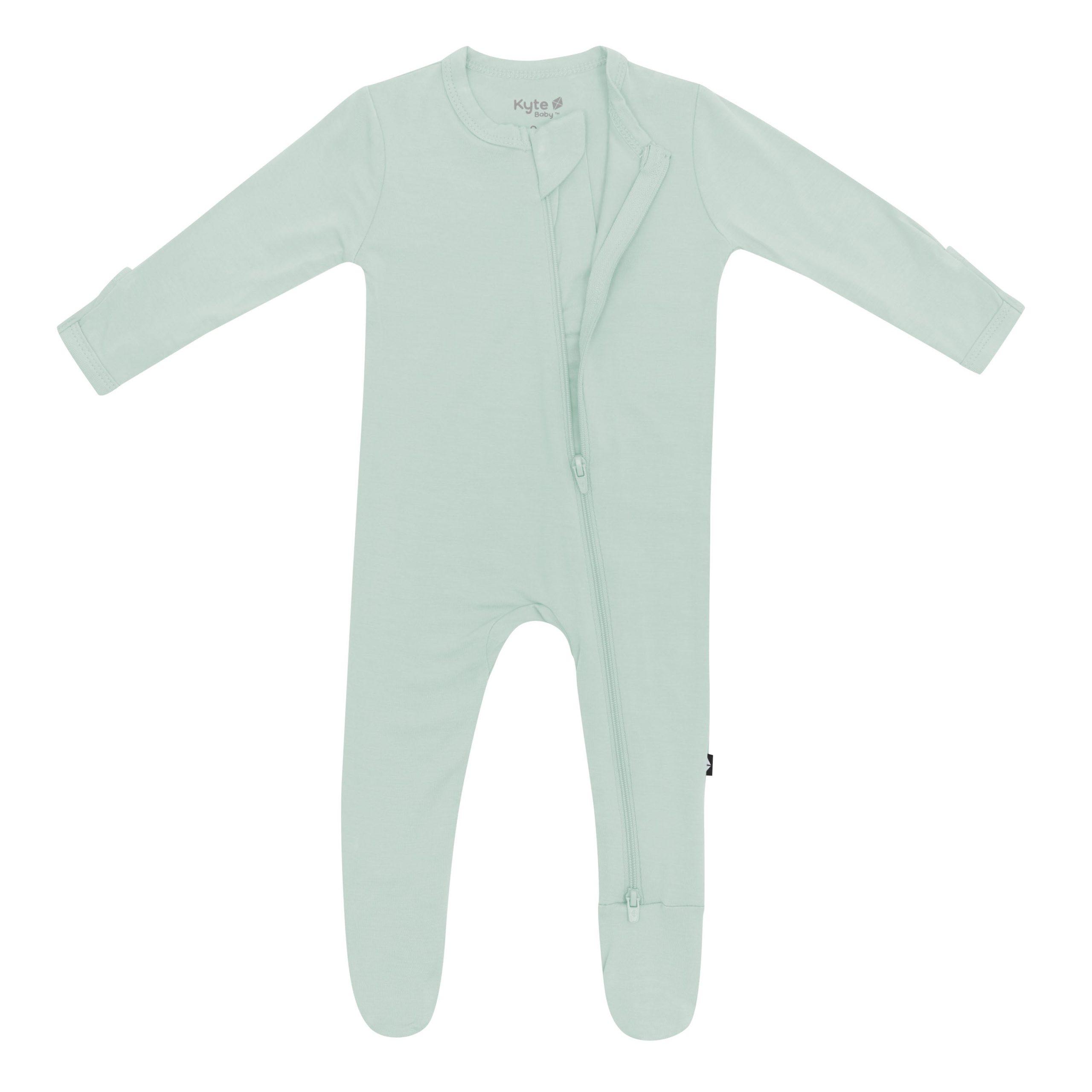 Zippered Footie in Sage - Image 9