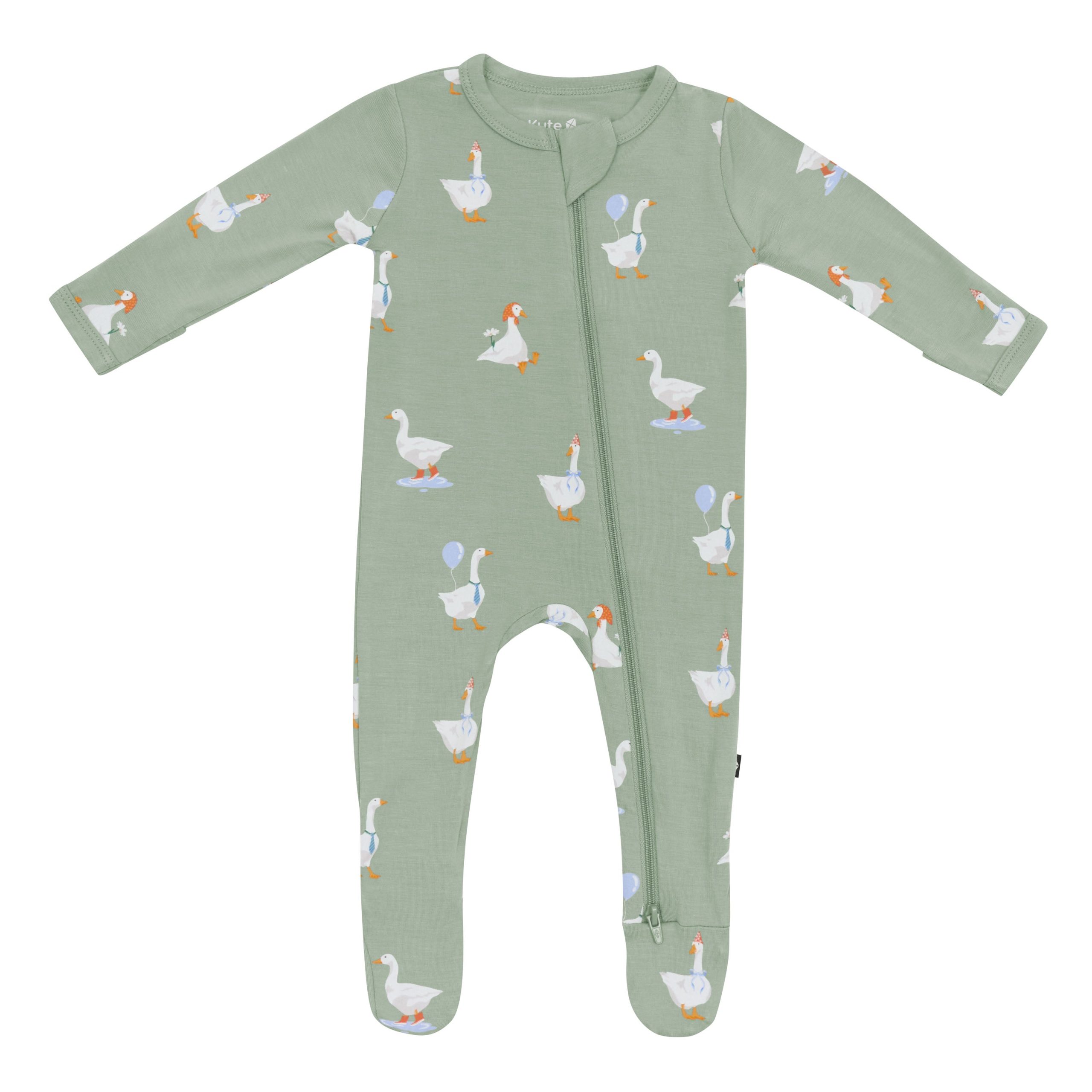 Zippered Footie in Silly Goose - Image 2