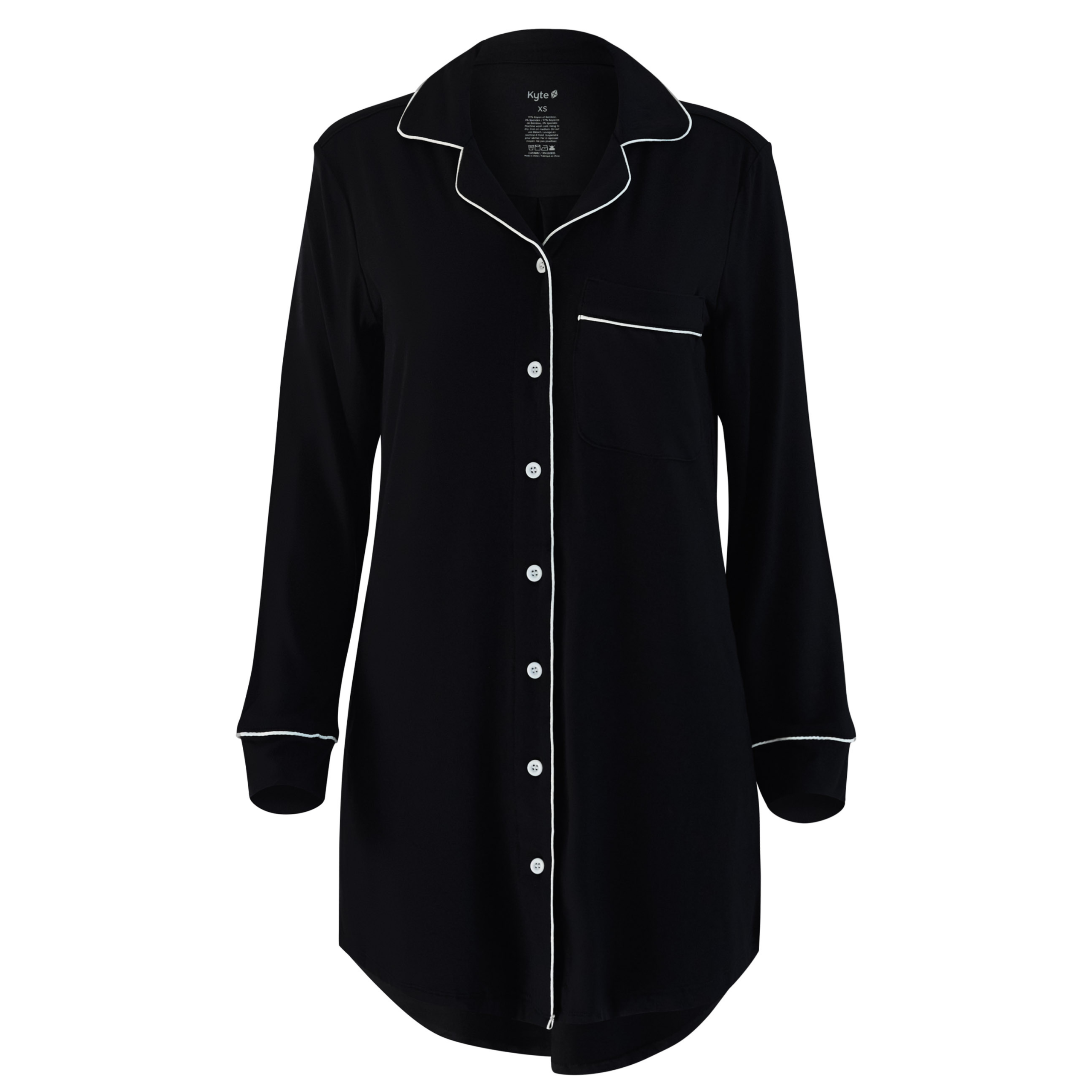 Long Sleeve Women's Nightshirt in Midnight - Image 4