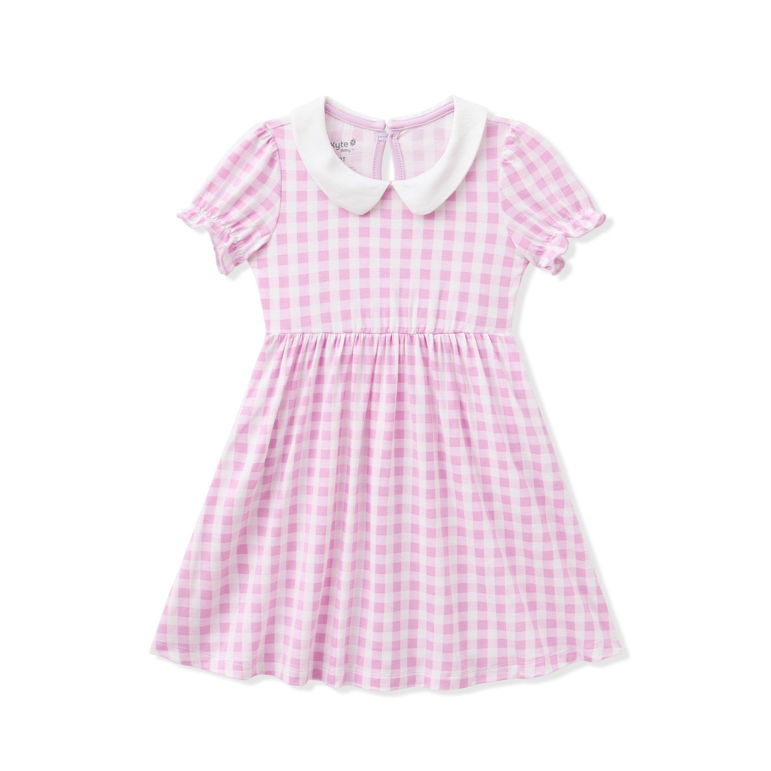 Peter Pan Collar Dress in Gingham Thistle - Image 2