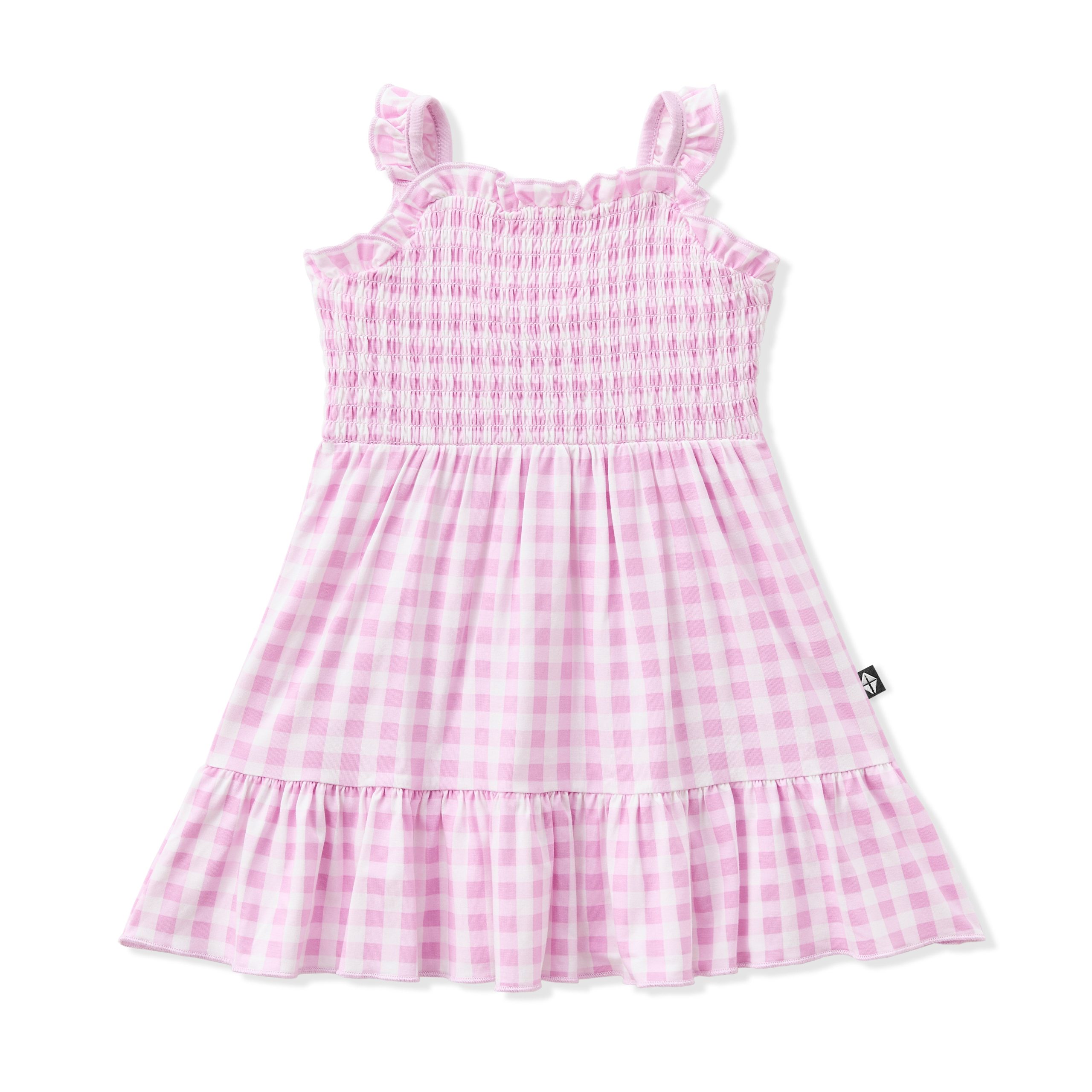 Smocked Dress in Gingham Thistle - Image 2