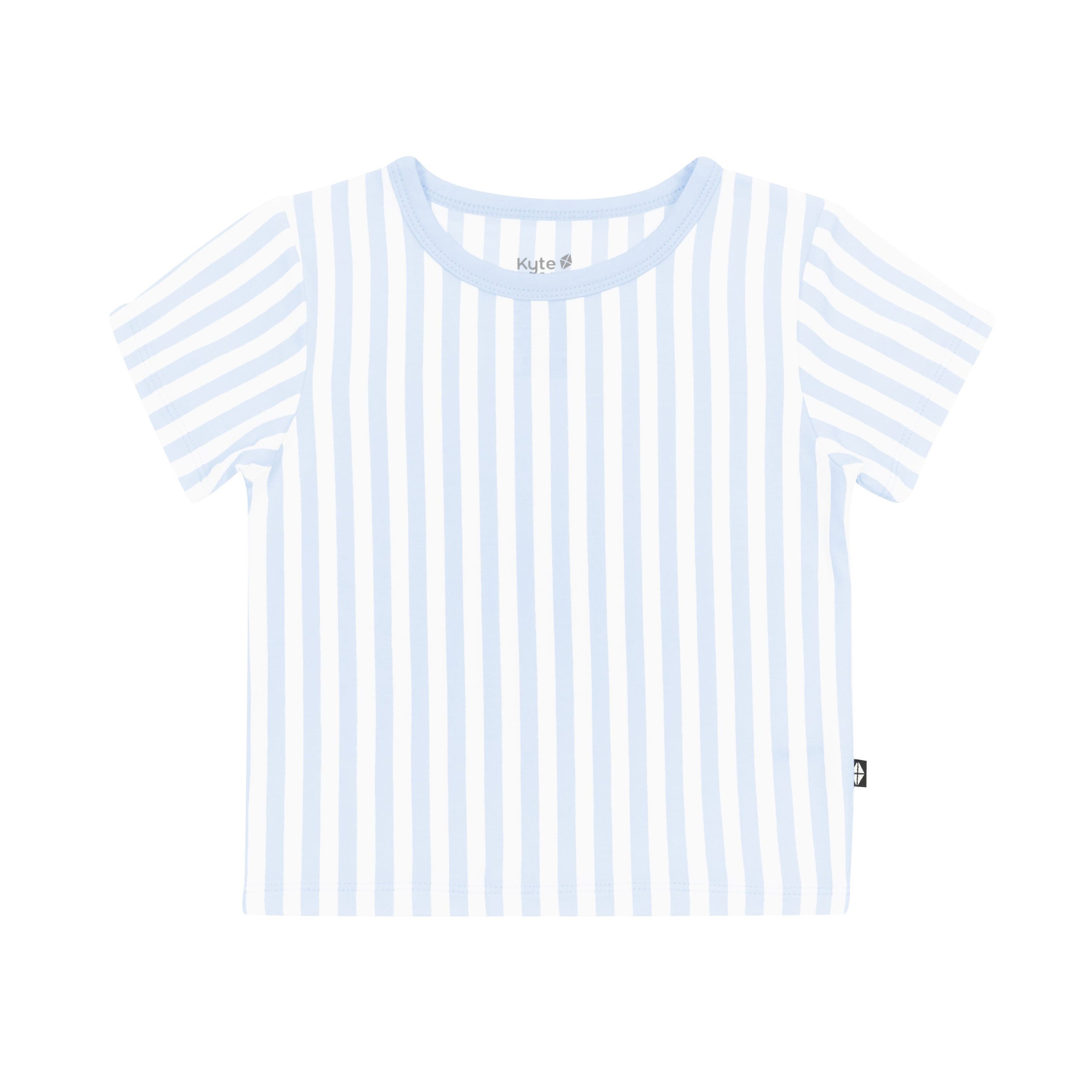 Toddler Basic Tee in Small Mist Stripe - Image 2