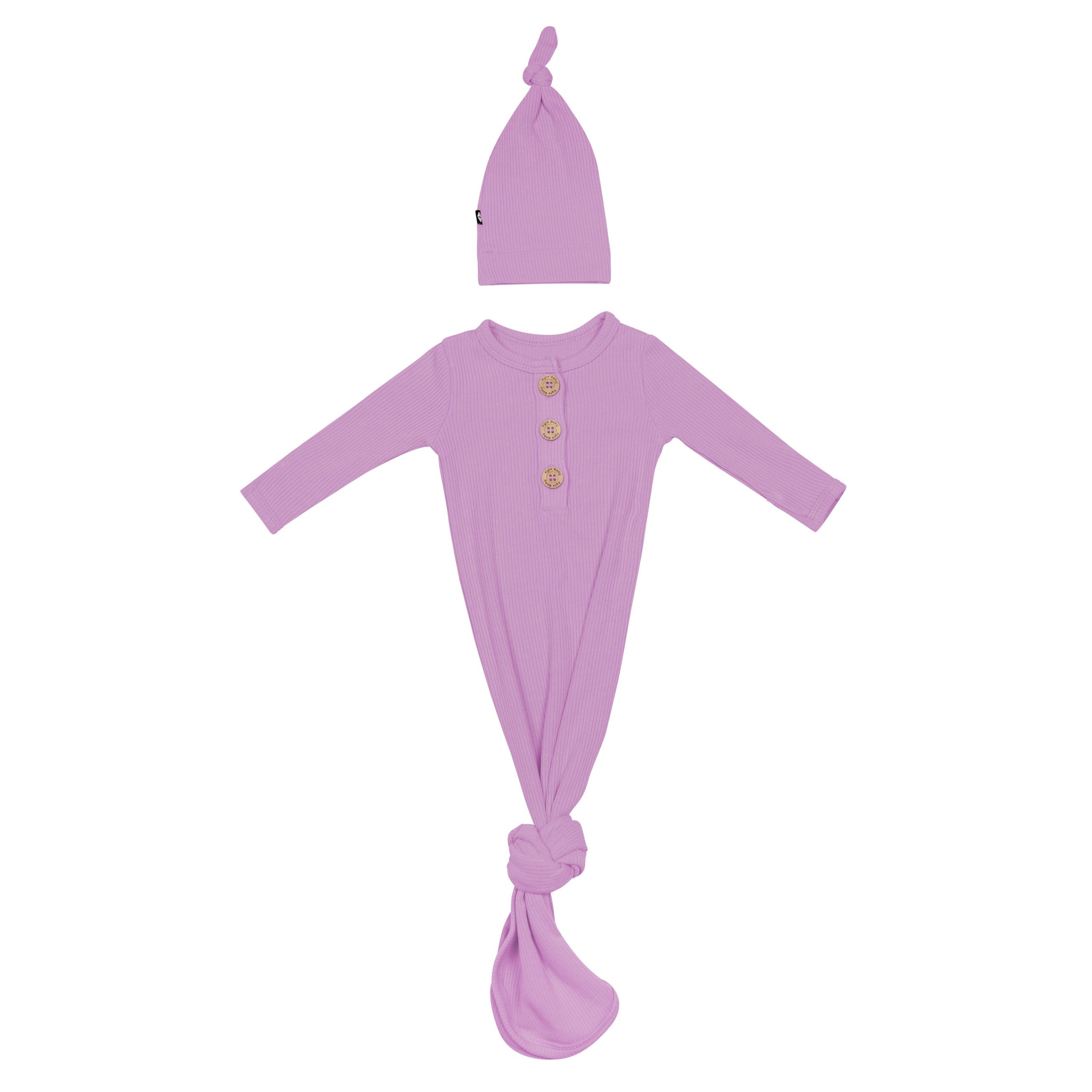 Ribbed Knotted Gown with Hat Set in Poi - Image 2