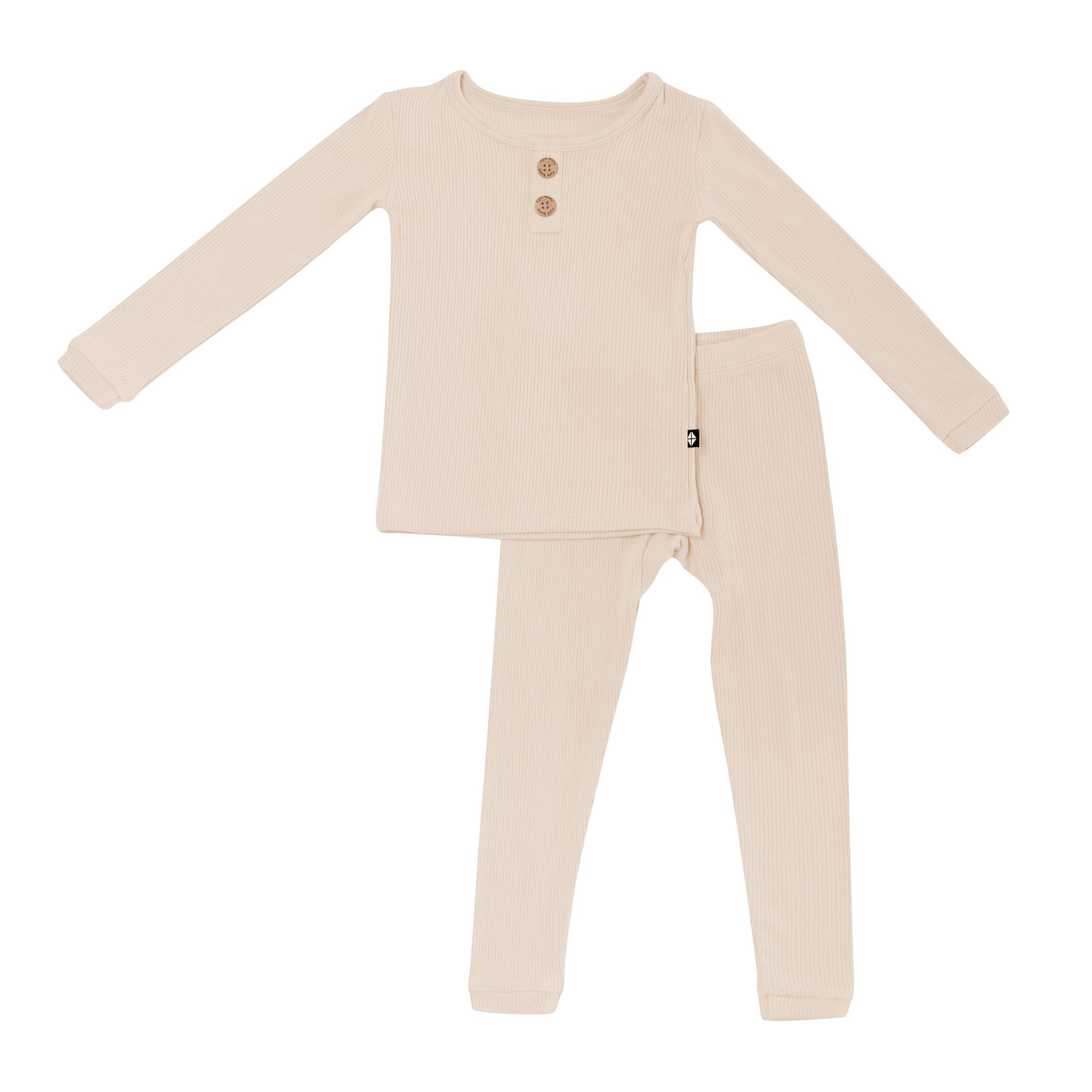 Ribbed Henley Set in Bisque - Image 3
