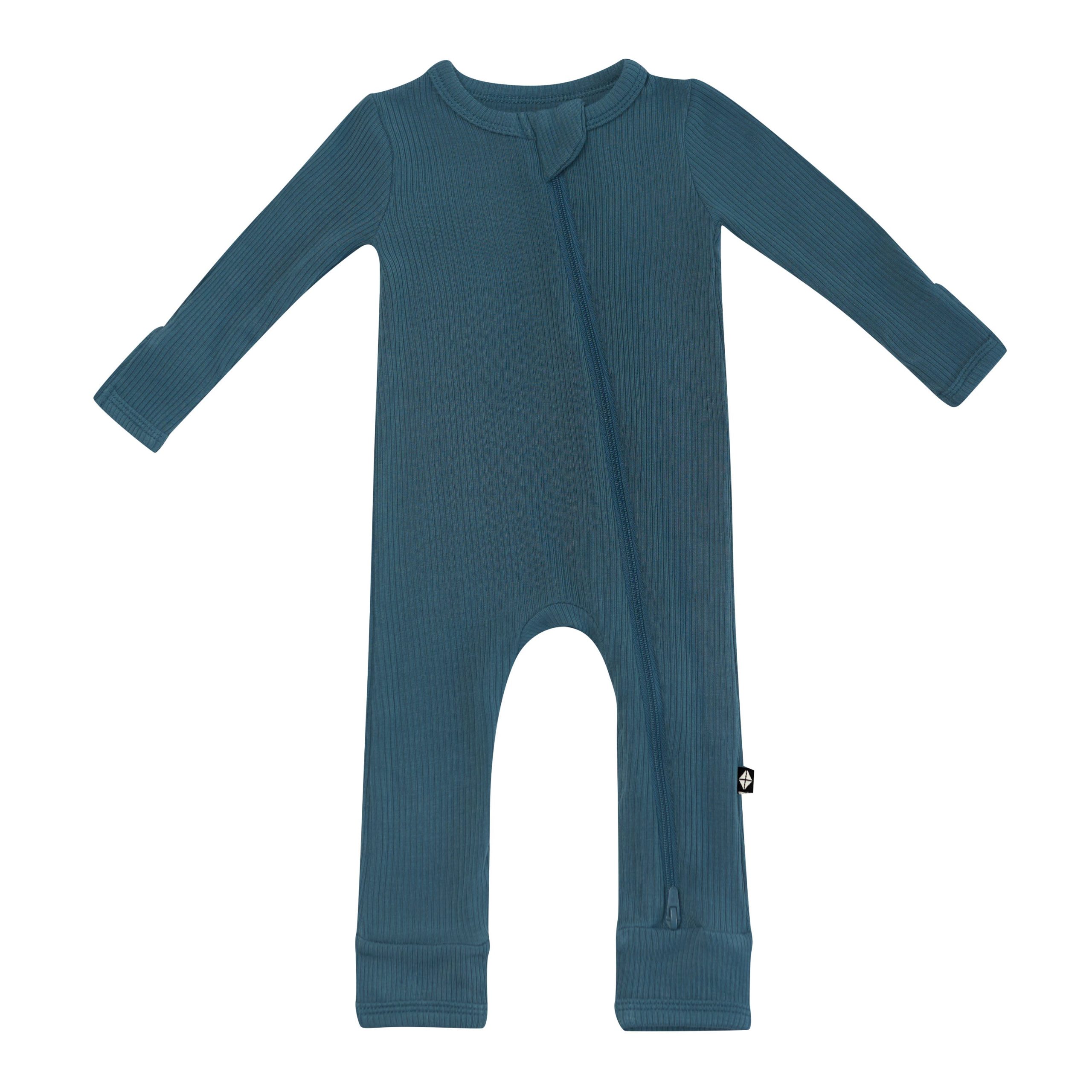 Ribbed Zipper Romper in Atlantic - Image 2