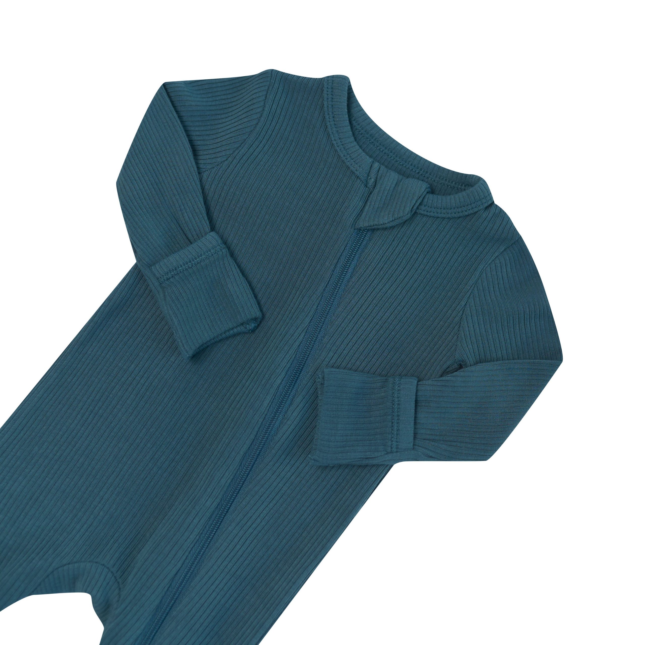 Ribbed Zipper Romper in Atlantic - Image 3