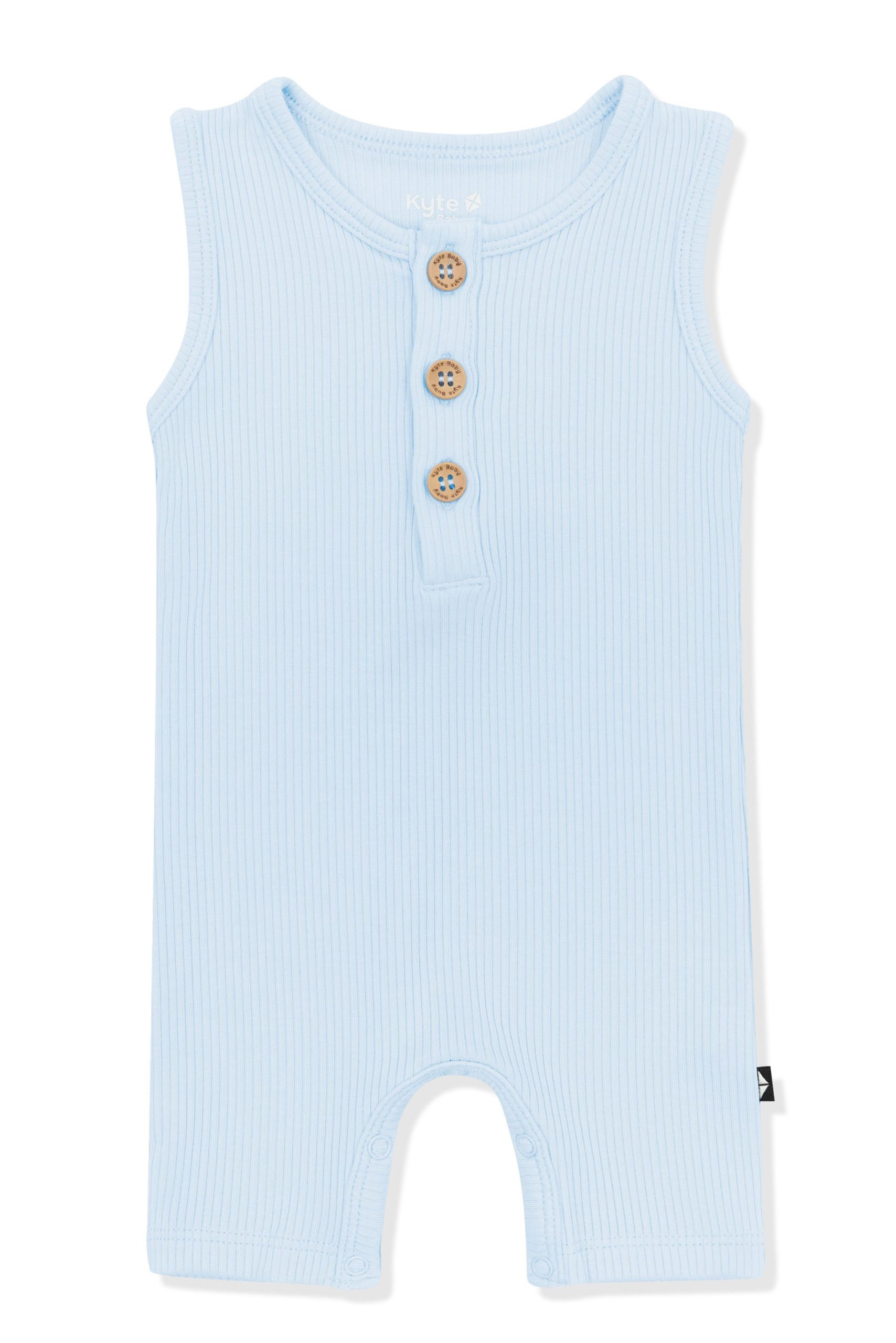Ribbed Sleeveless Shortall in Breeze - Image 2