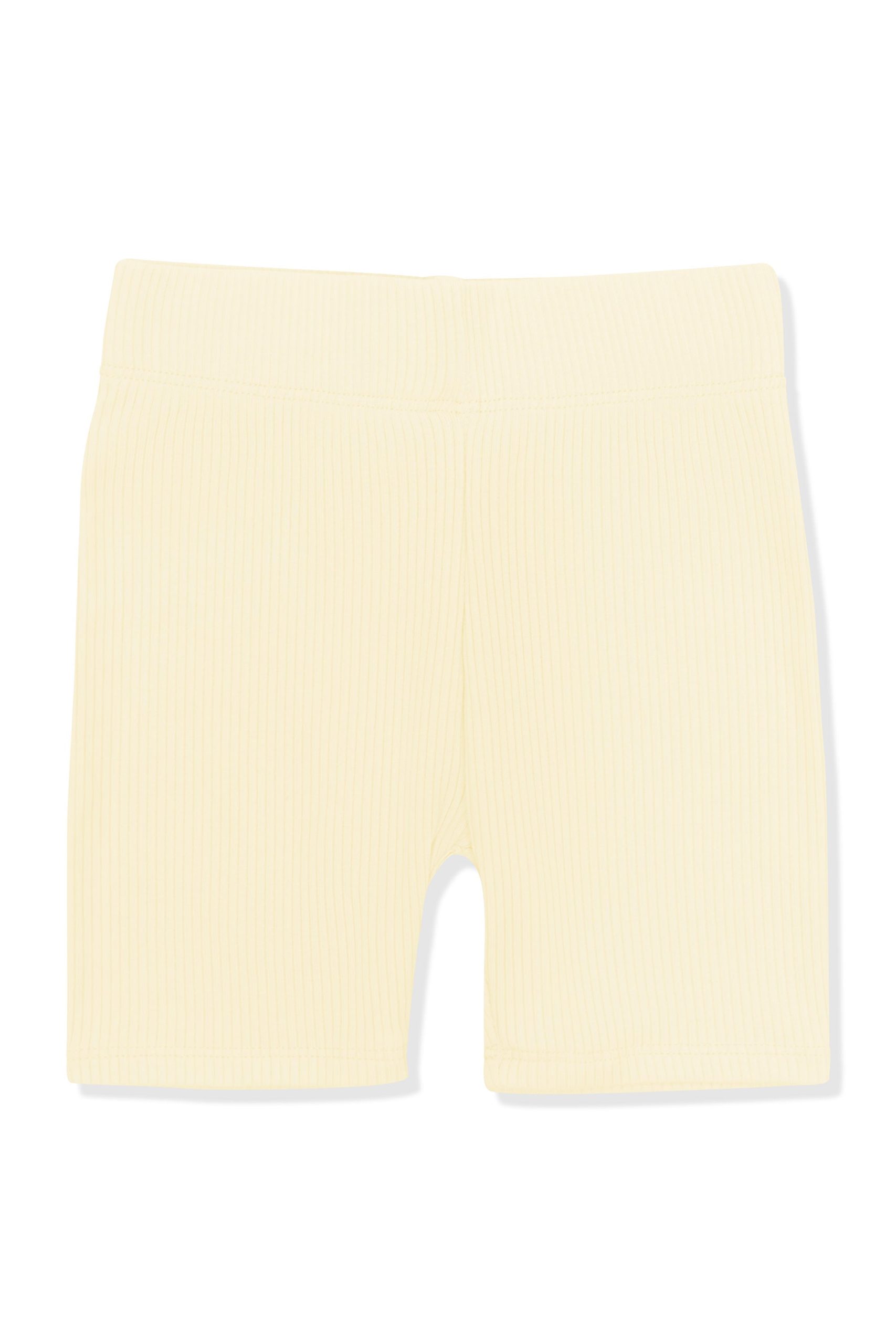 Ribbed Toddler Biker Shorts in Chamomile - Image 2