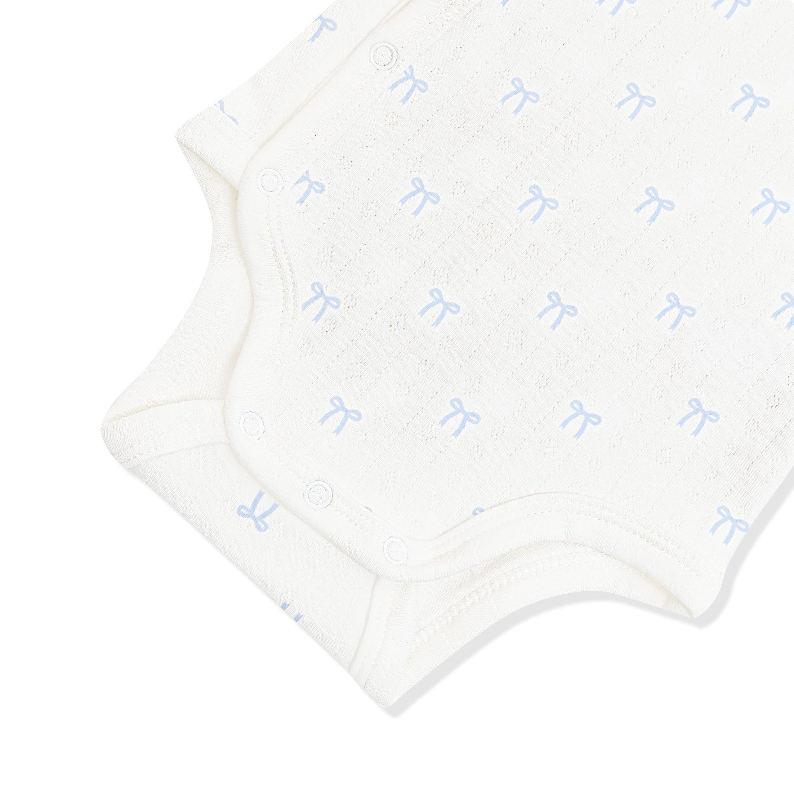 Pointelle Kimono Bodysuit in Sweet Blue Bow - Image 4