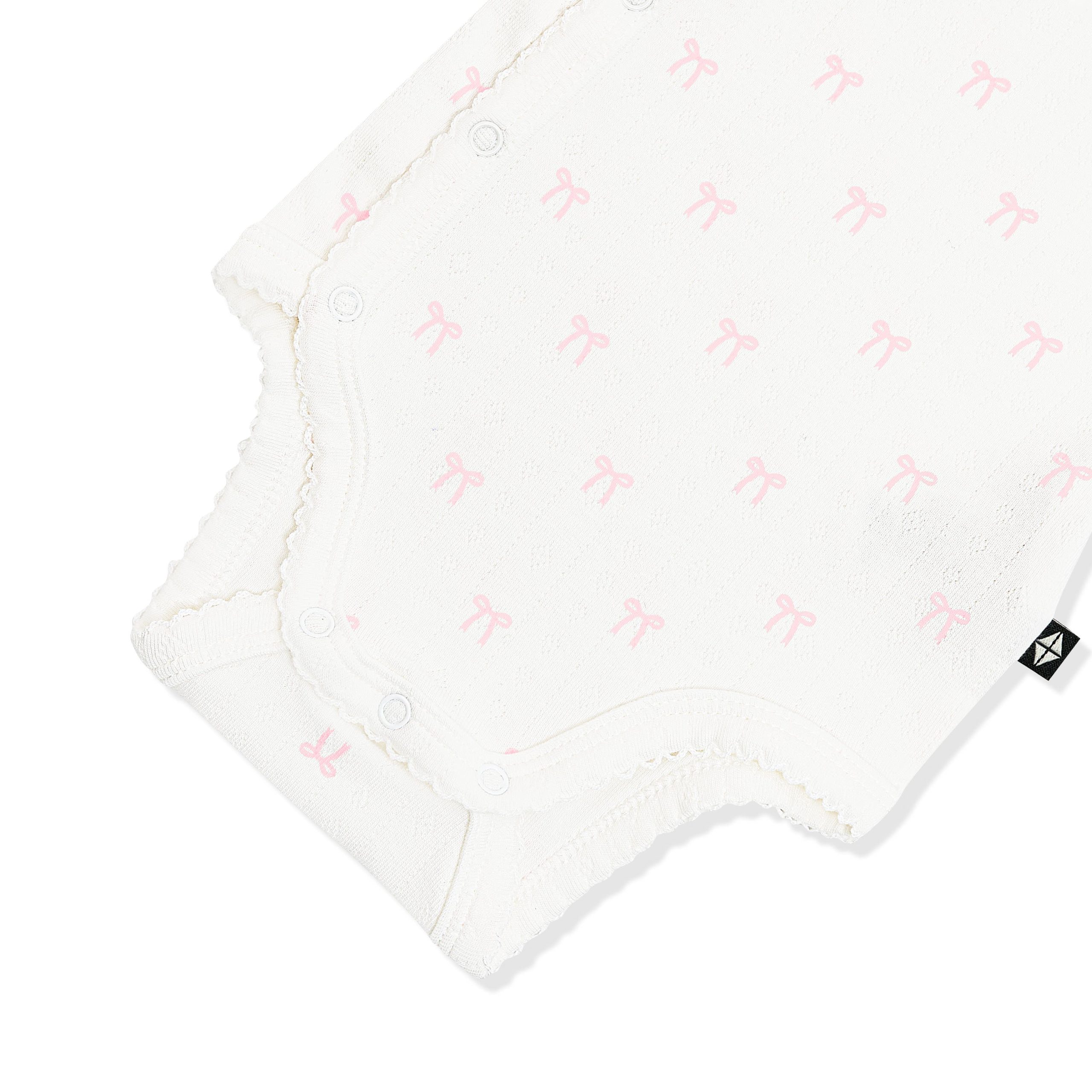 Pointelle Kimono Bodysuit in Sweet Pink Bow - Image 5