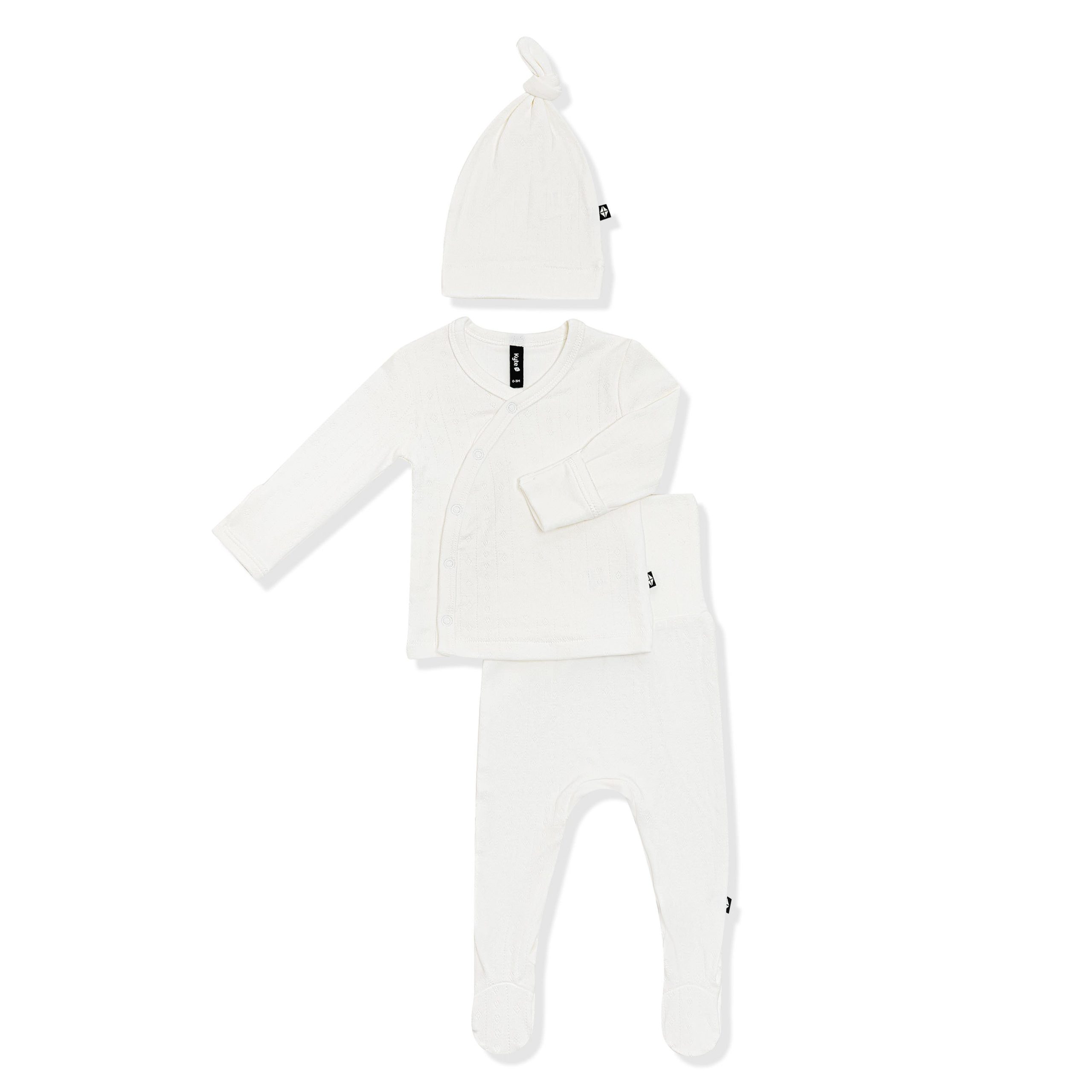 Pointelle Take Me Home Set with Cap in Cloud - Image 3