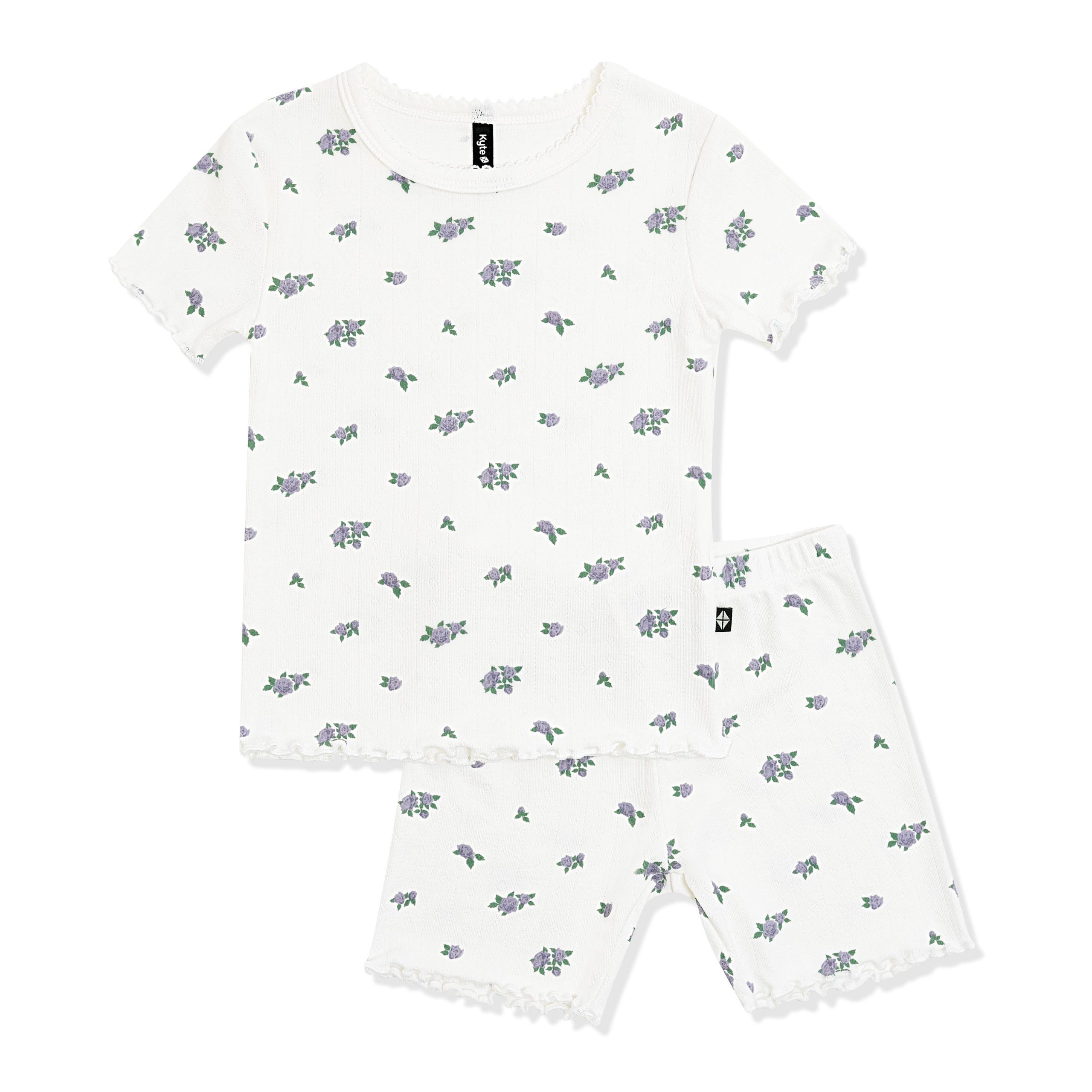 Pointelle Short Sleeve Set in Spray Rose - Image 3