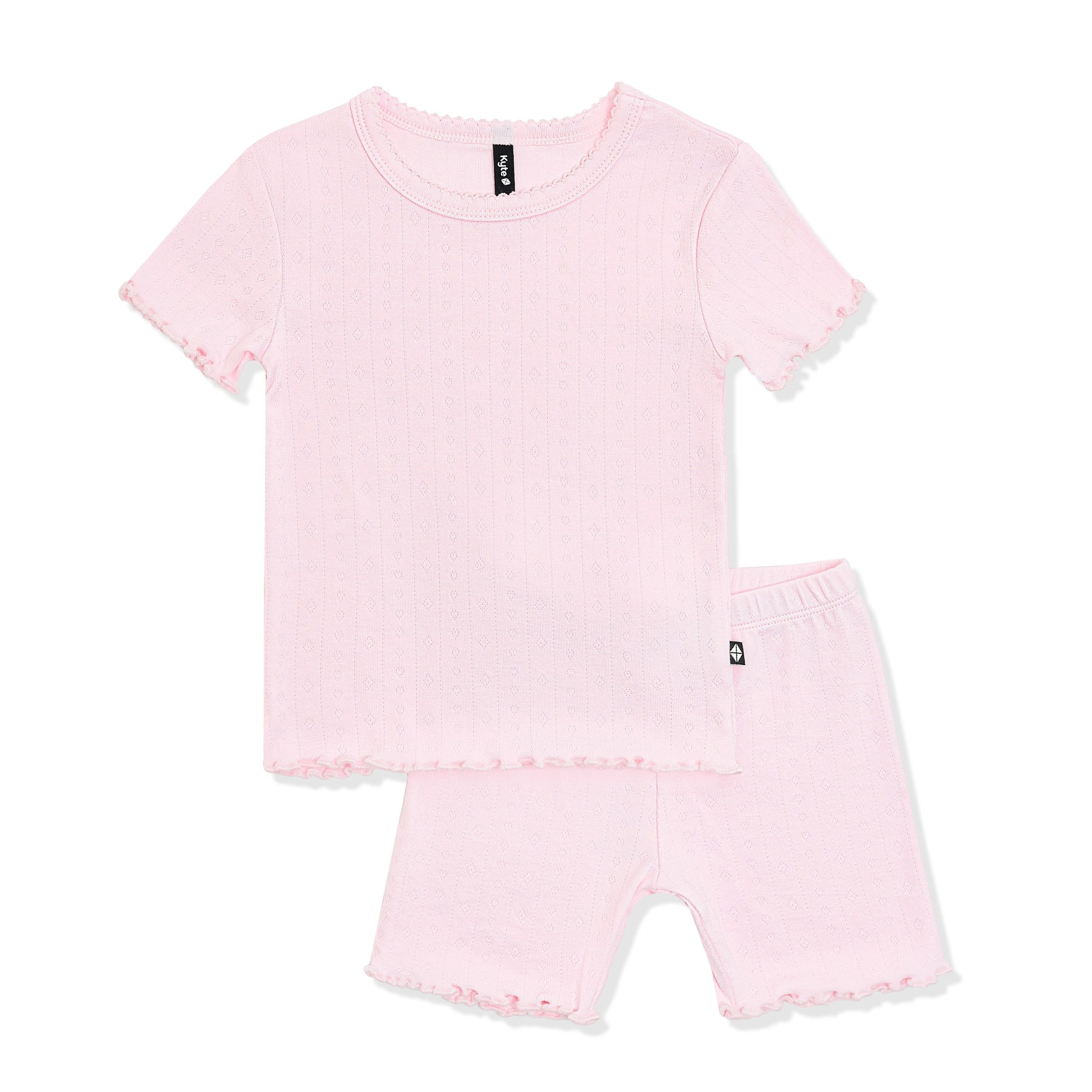 Pointelle Short Sleeve Set in Sakura - Image 3