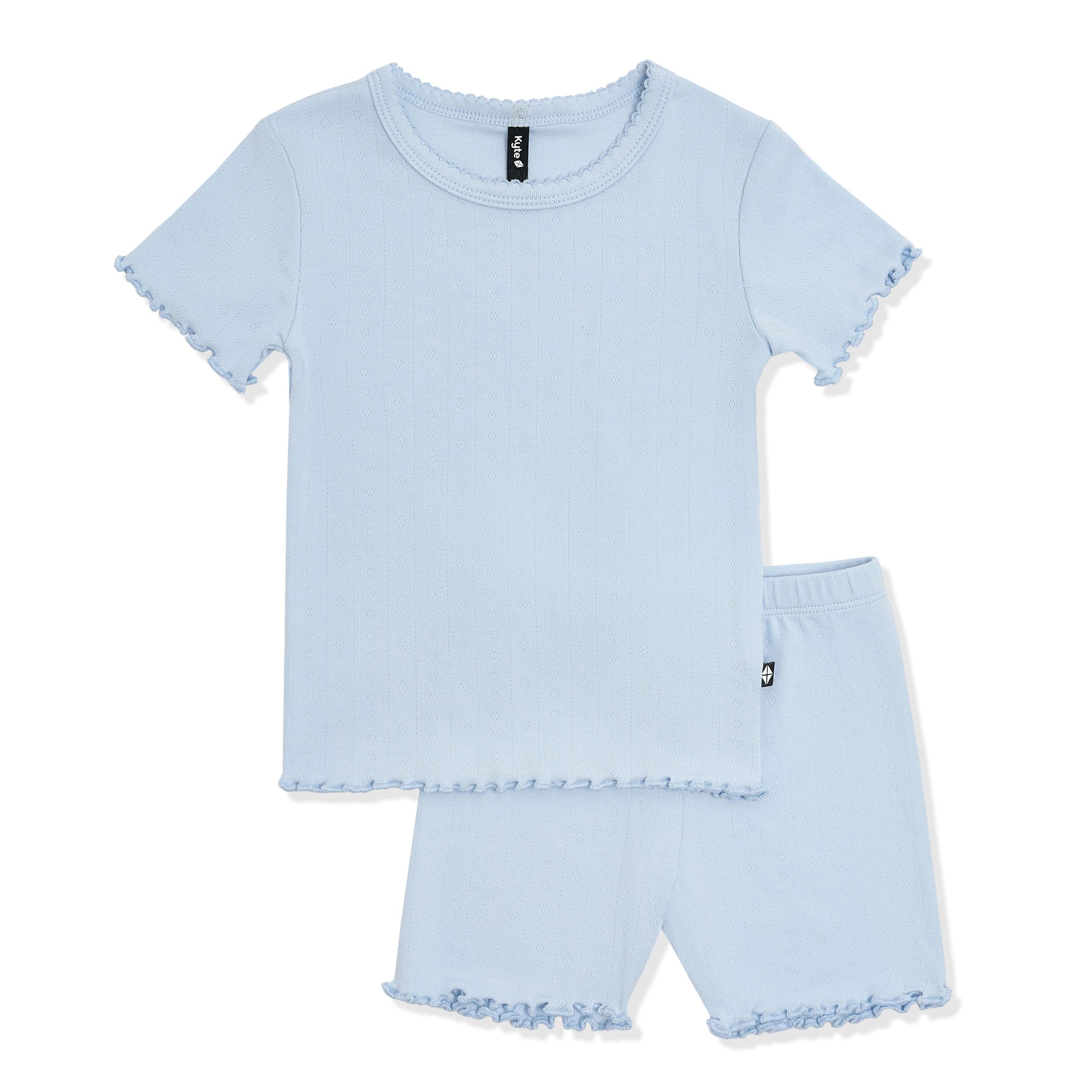 Pointelle Short Sleeve Set in Breeze - Image 3