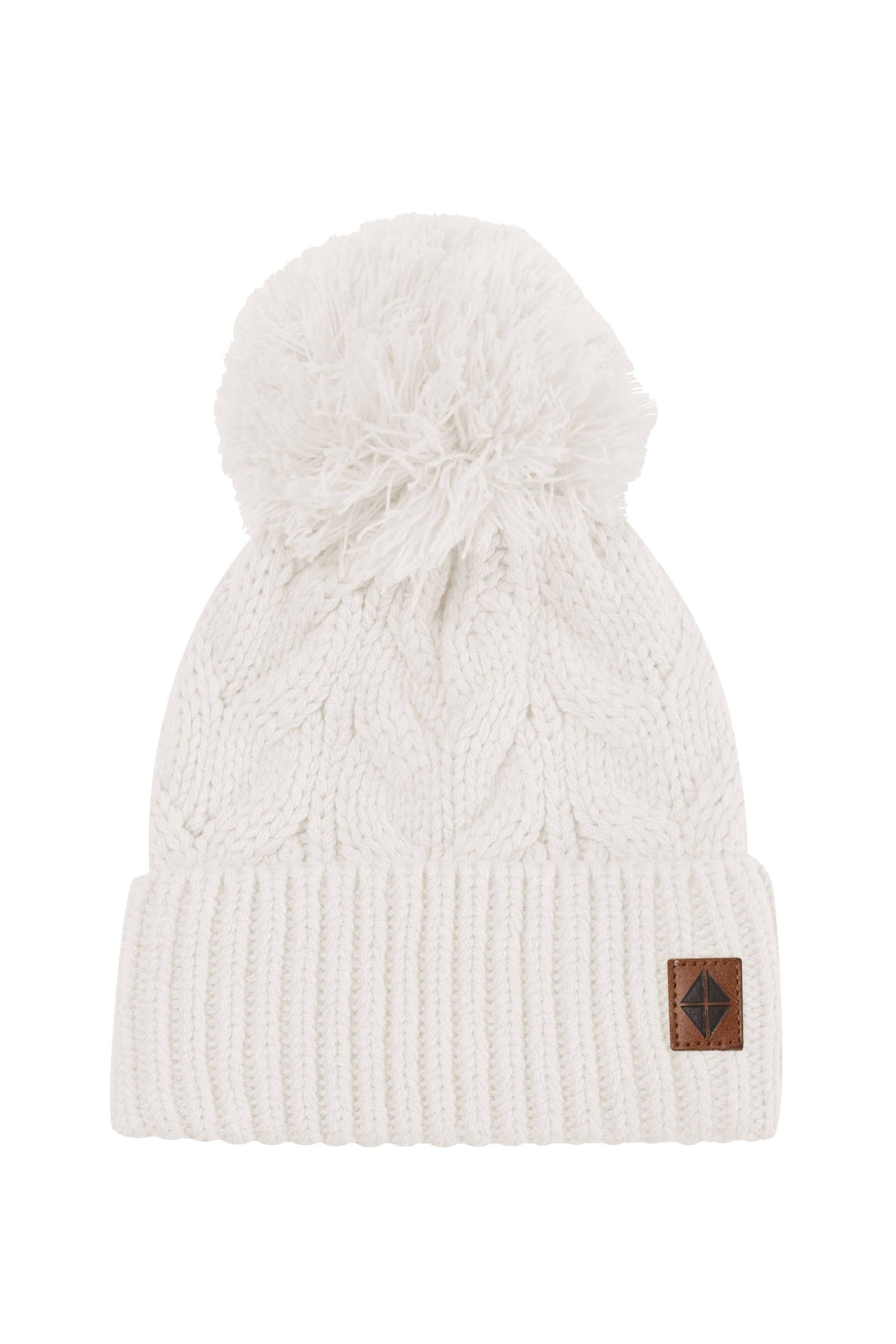 Chunky Cable Knit Beanie in Oat - Image 2