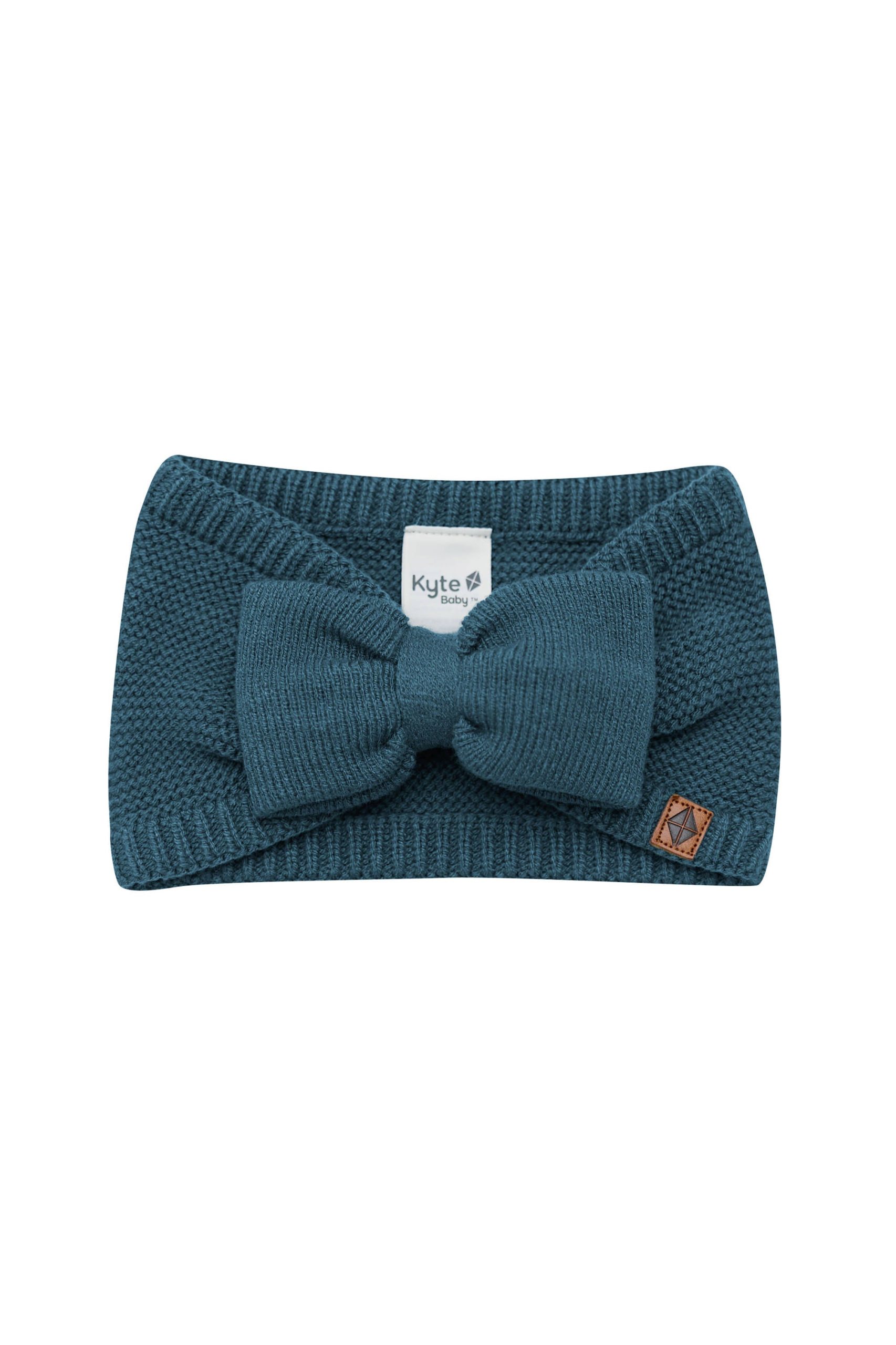 Chunky Knit Bow Headband in Atlantic - Image 2