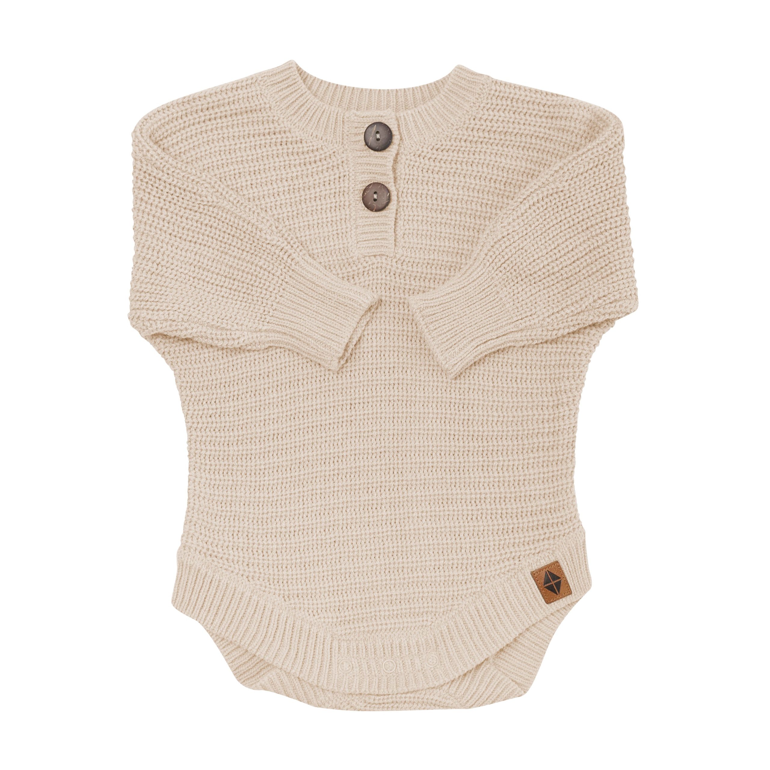 Chunky Knit Romper in Almond - Image 5