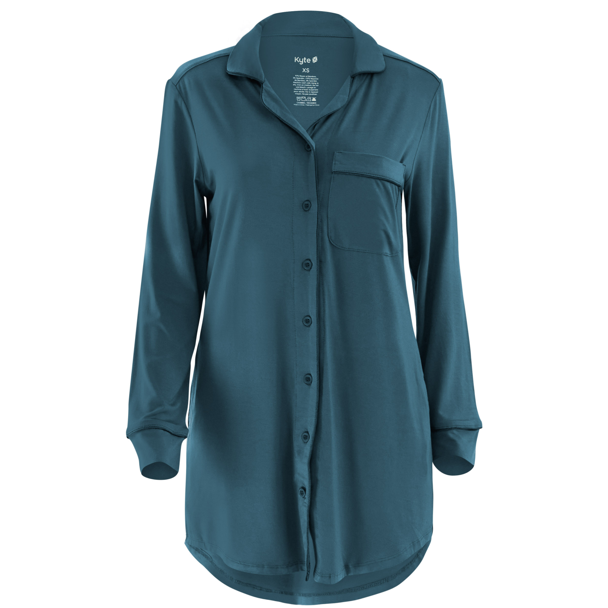 Long Sleeve Women's Nightshirt in Atlantic - Image 4
