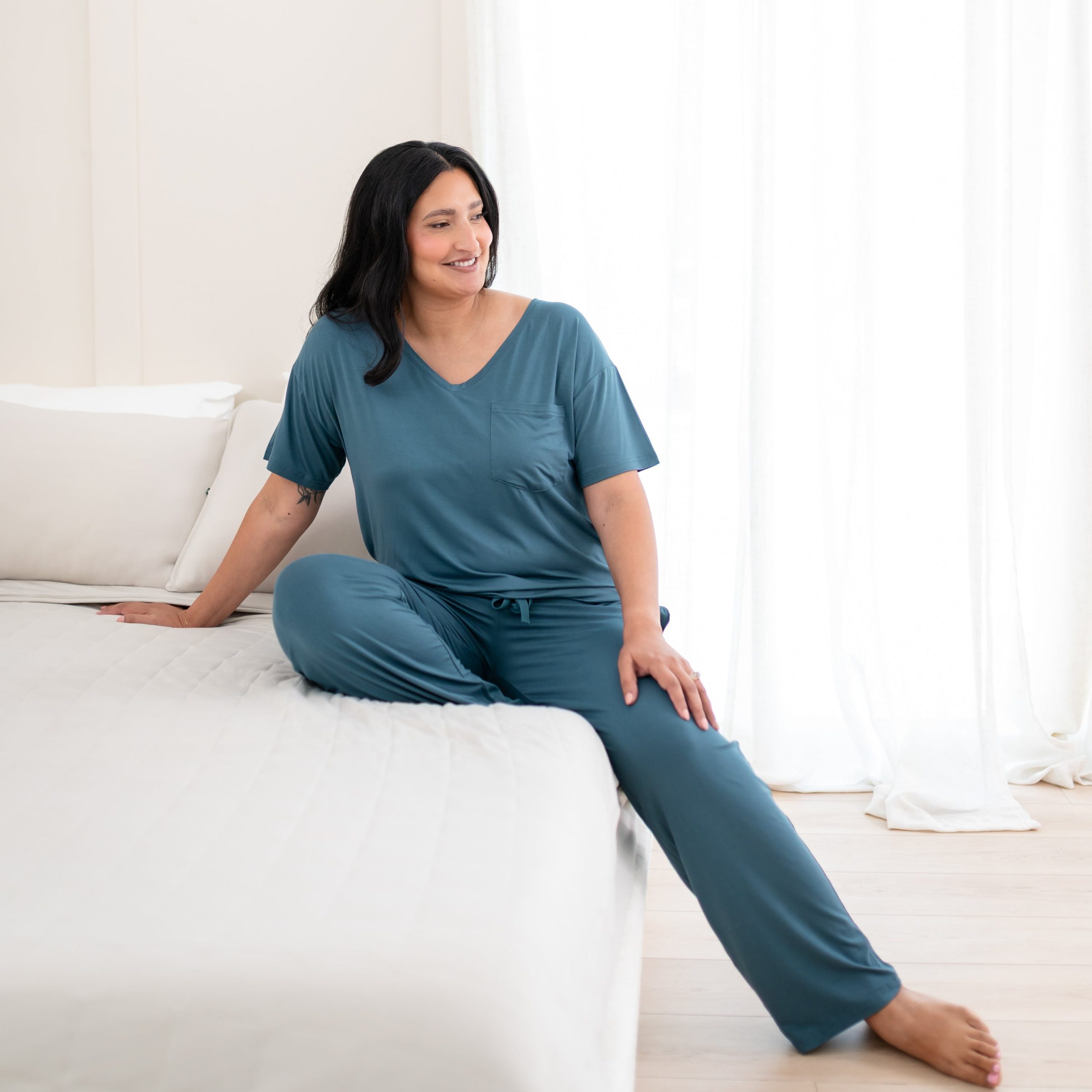 Women's Relaxed Fit V-Neck in Atlantic - Image 4