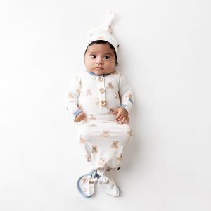 Knotted Gown with Hat Set in Teddy Bear