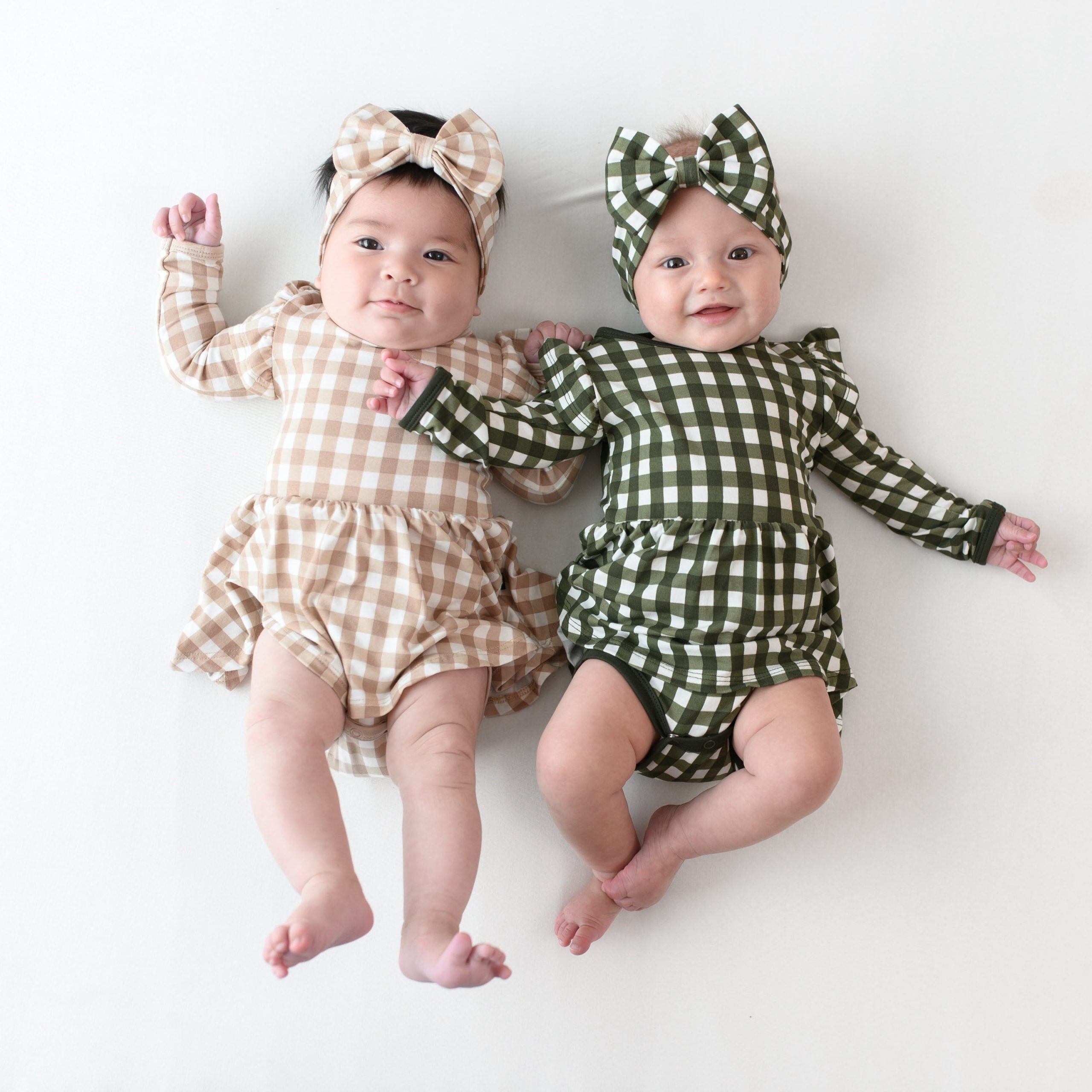 Bow Headband in Gingham Bisque - Image 4