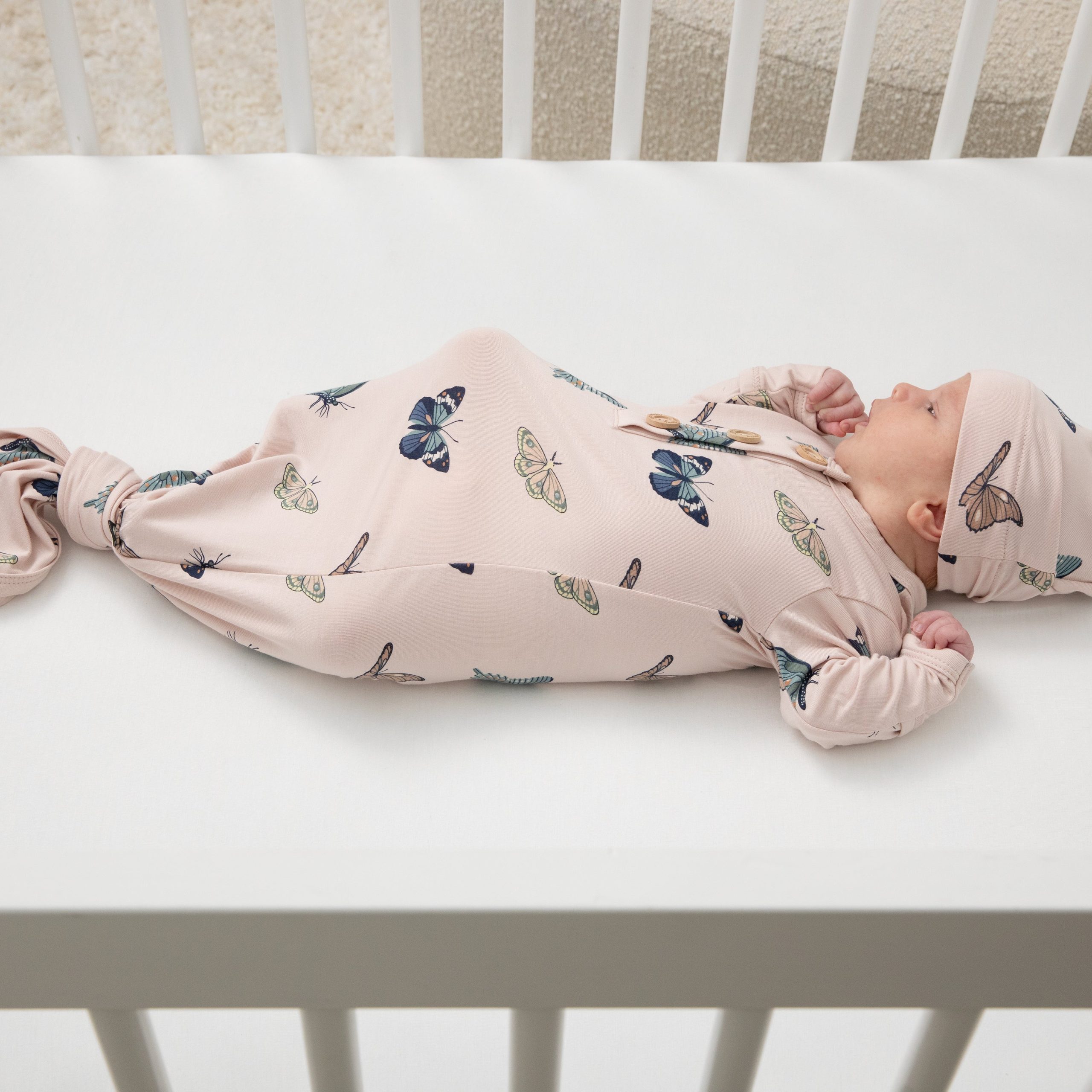 Knotted Gown with Hat Set in Blush Butterfly - Image 3