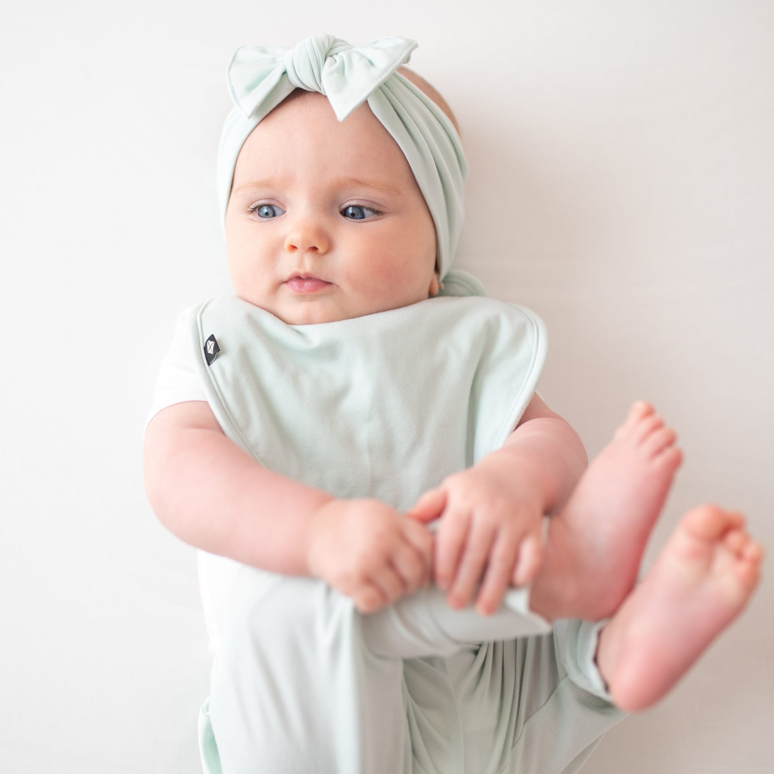 Knotted Bow Headband in Dew - Image 3