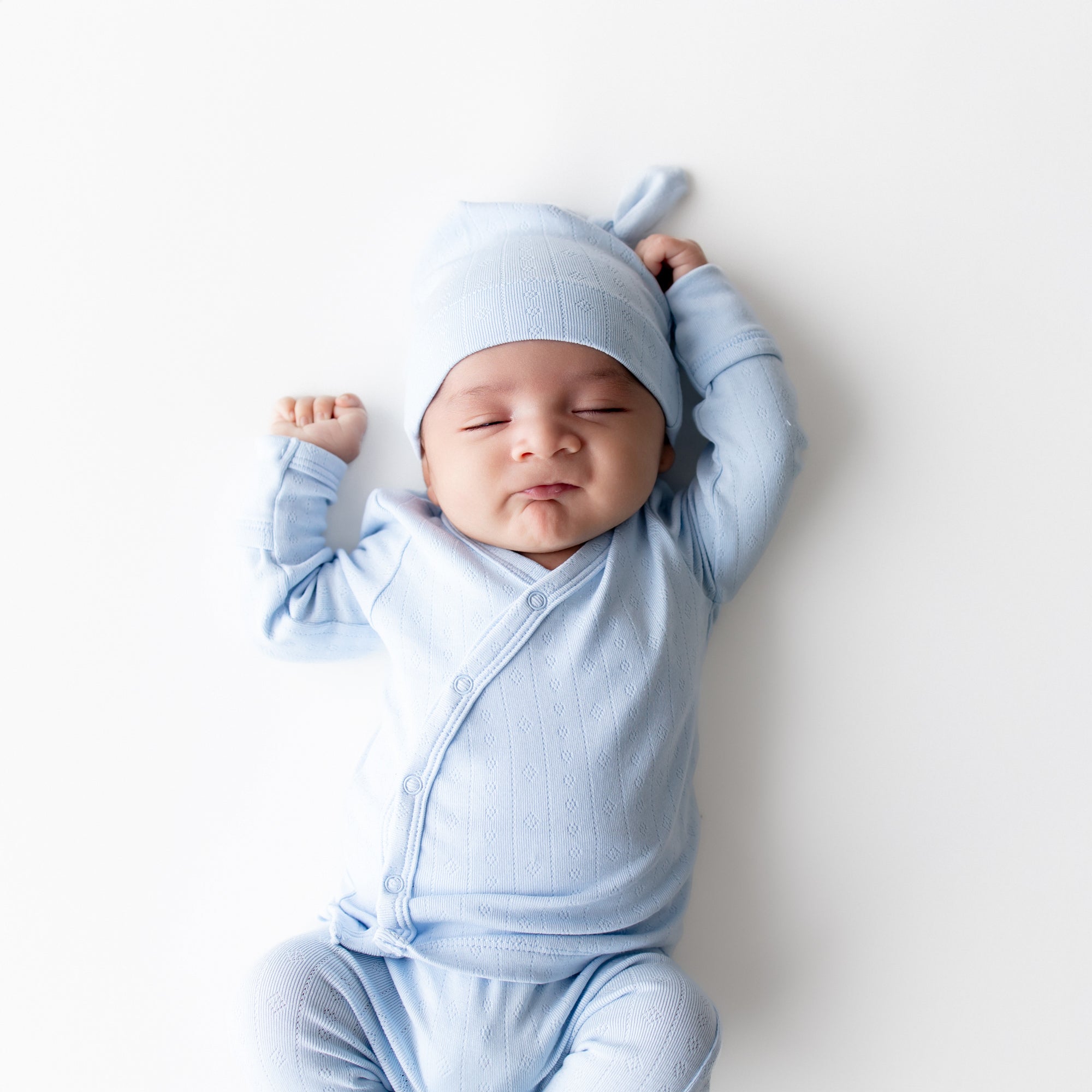 Pointelle Take Me Home Set with Cap in Breeze - Image 4