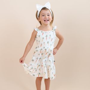 Smocked Dress in Carrot