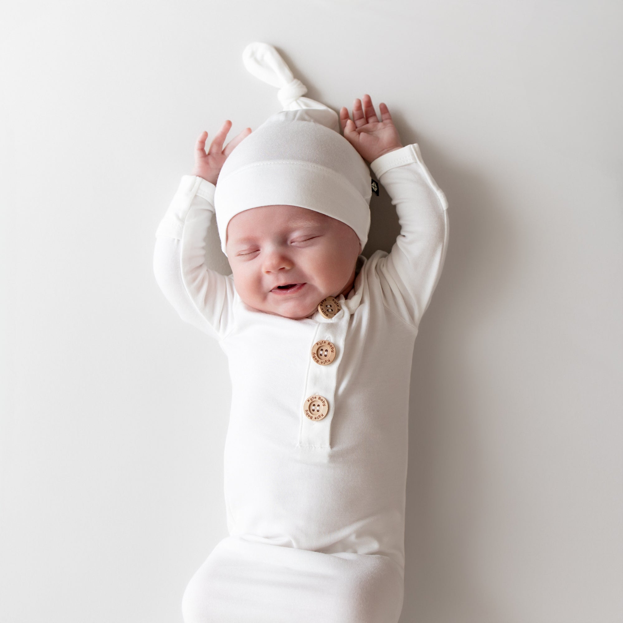 Knotted Gown with Hat Set in Cloud - Image 3