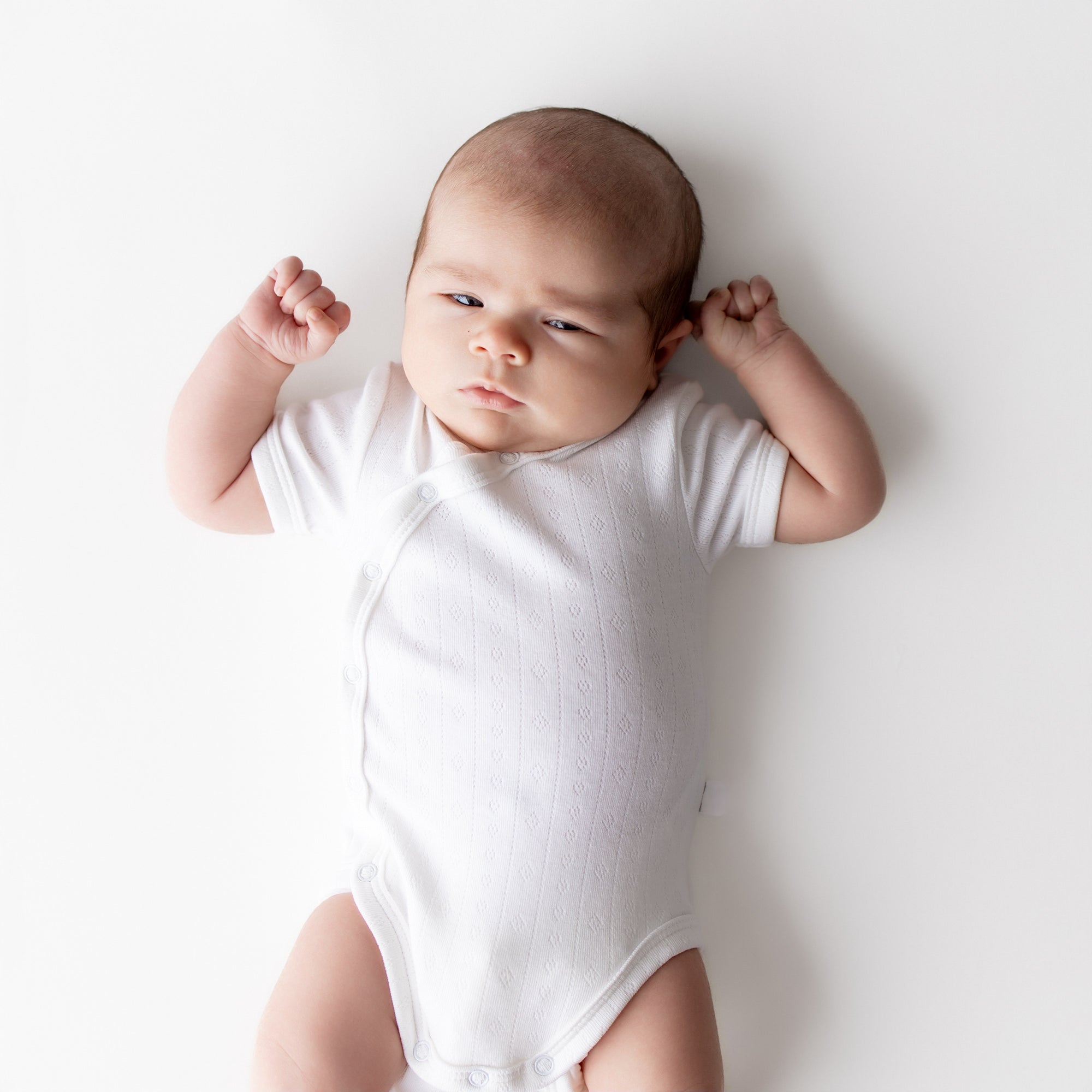 Pointelle Kimono Bodysuit in Cloud - Image 4