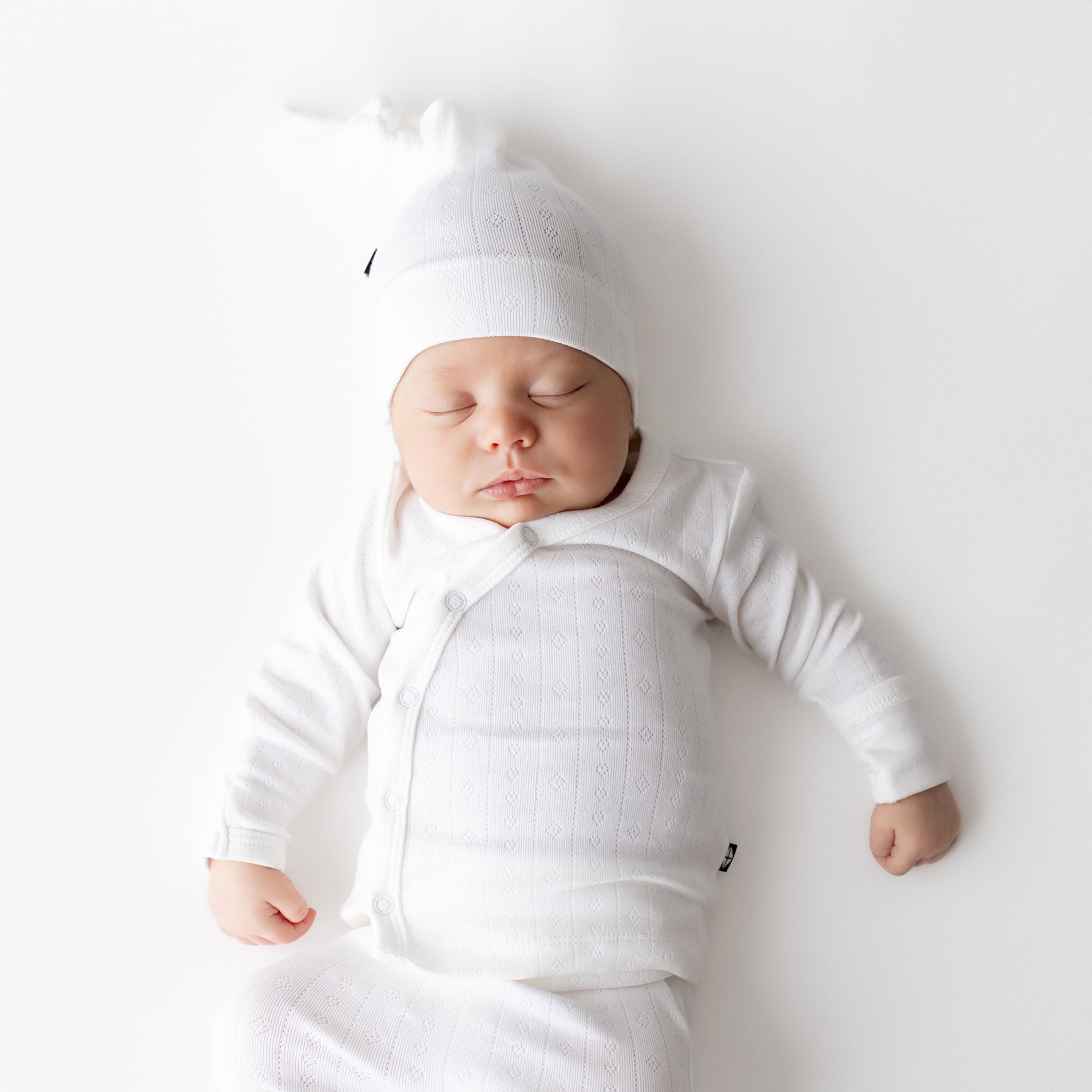 Pointelle Take Me Home Set with Cap in Cloud - Image 4