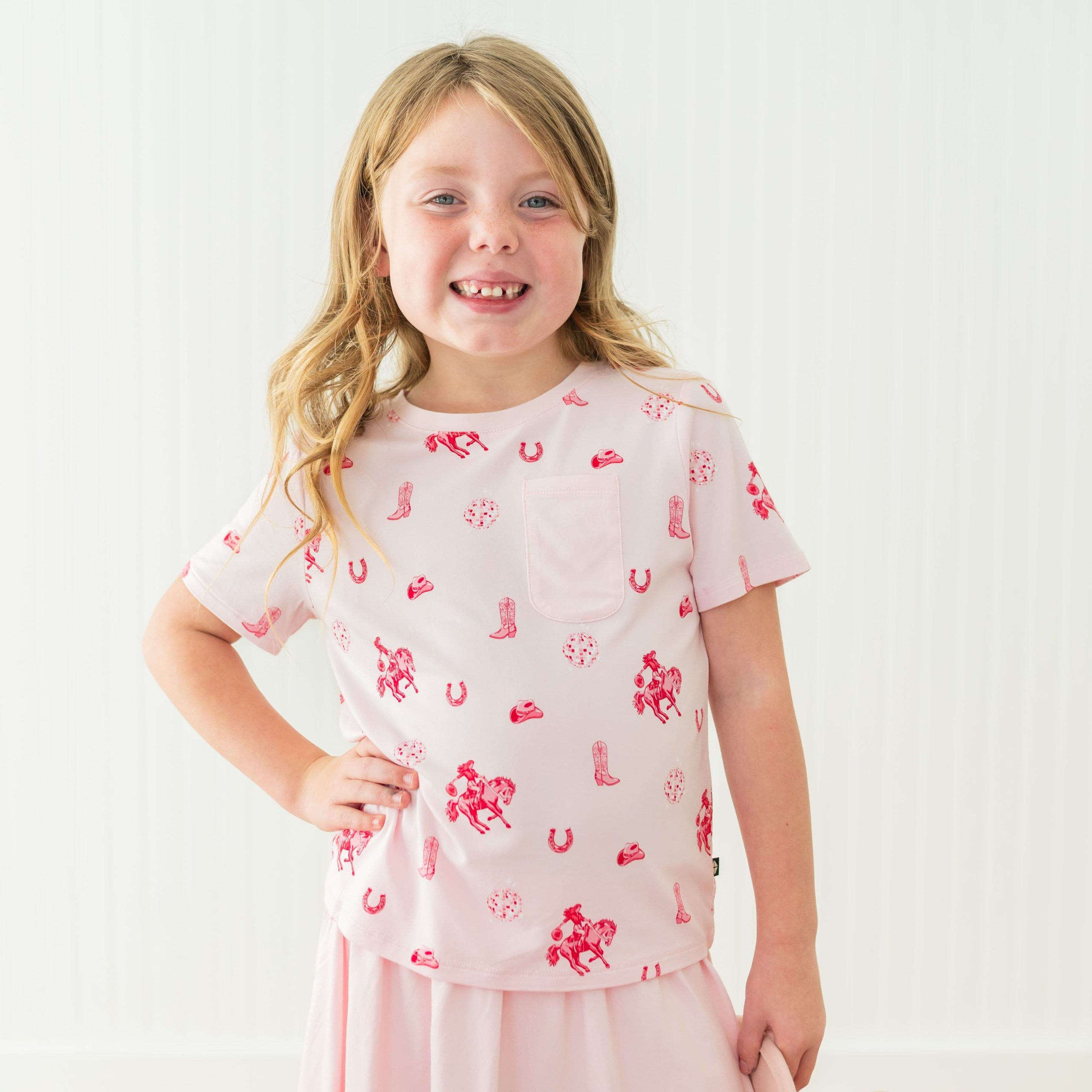 Toddler Crew Neck Tee in Disco Cowgirl - Image 4